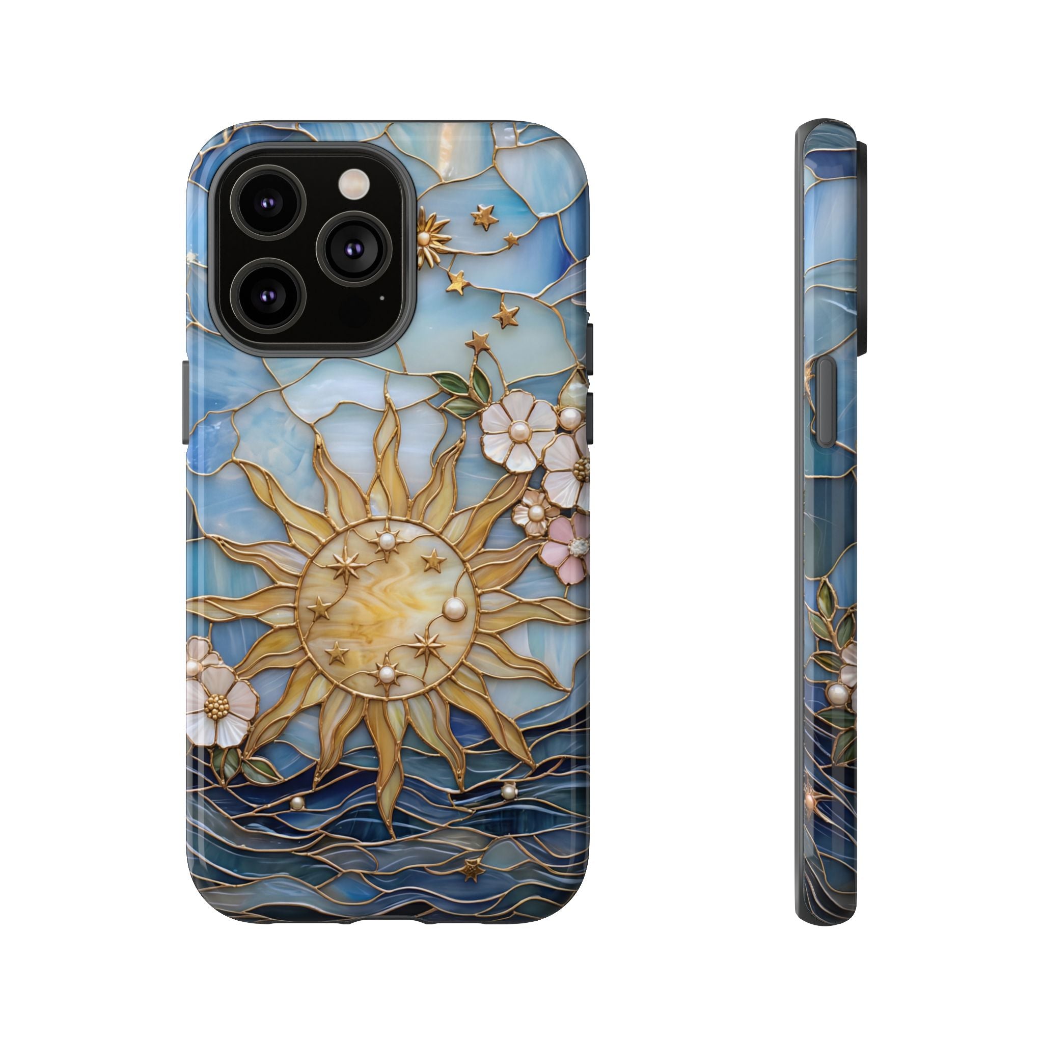 Stained Glass Floral Sun & Sea Tough iPhone Case
