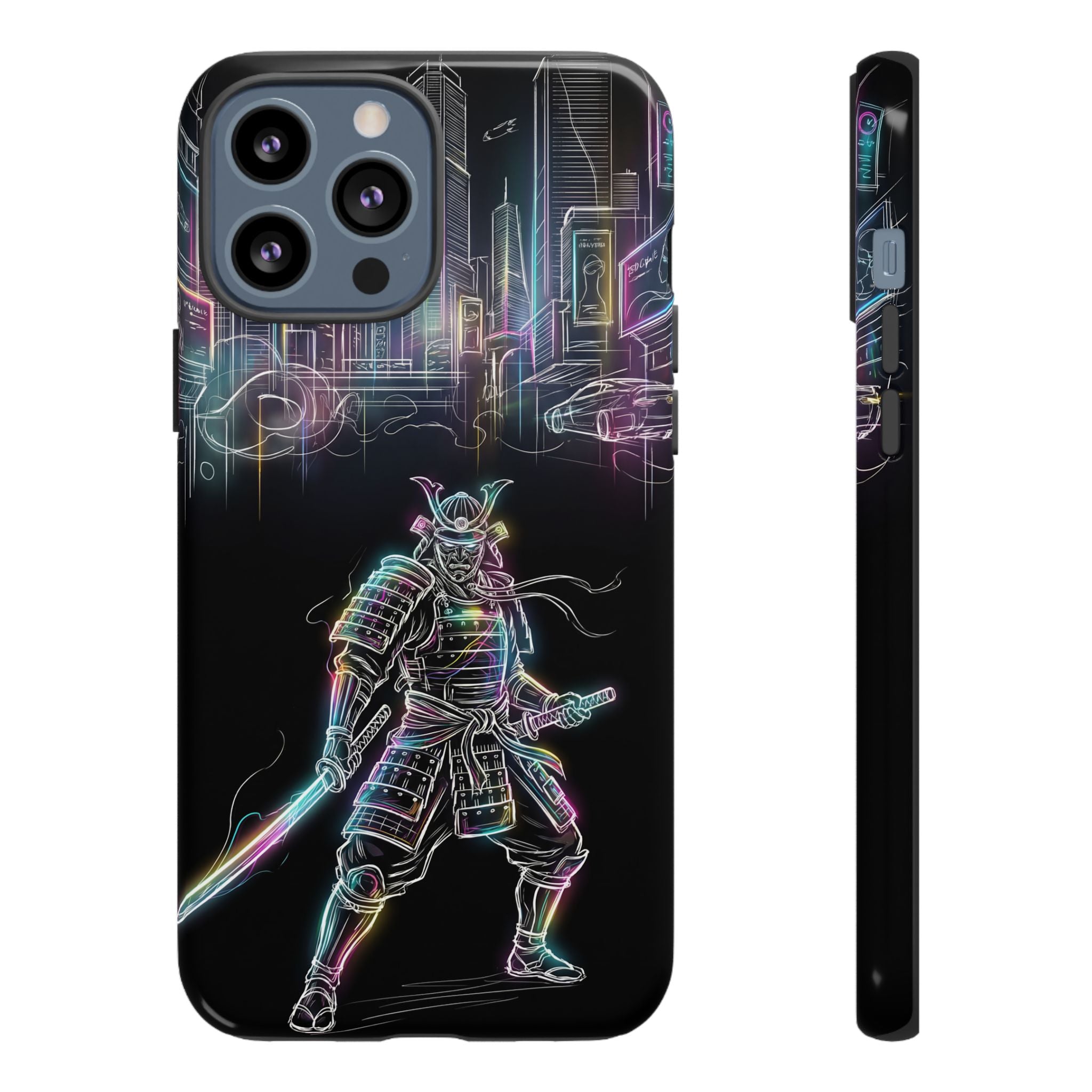 Neon Samurai iPhone Case | Cyberpunk City Armor