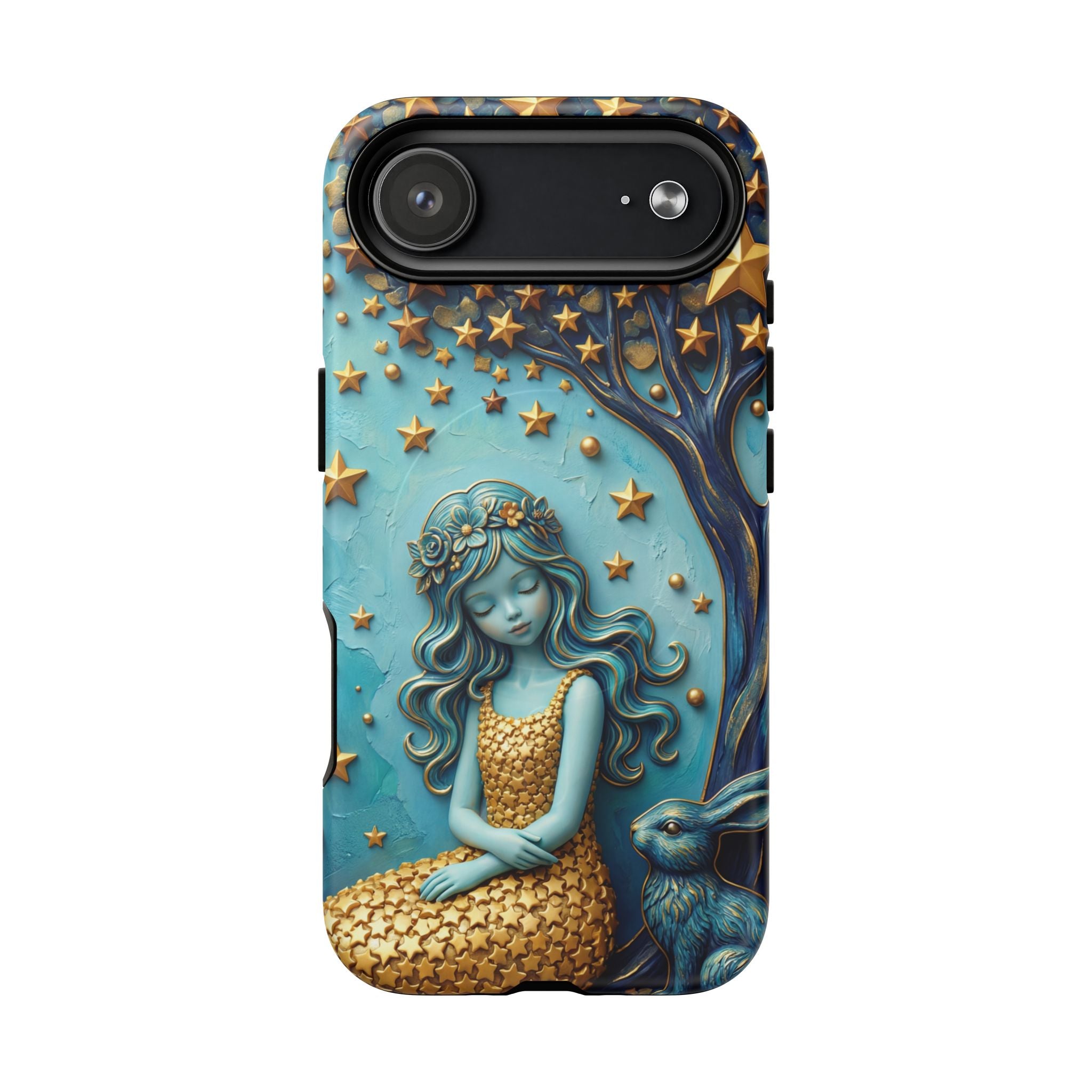 Custodia rigida MagSafe per iPhone Dreamy Maiden Under Starry Sky