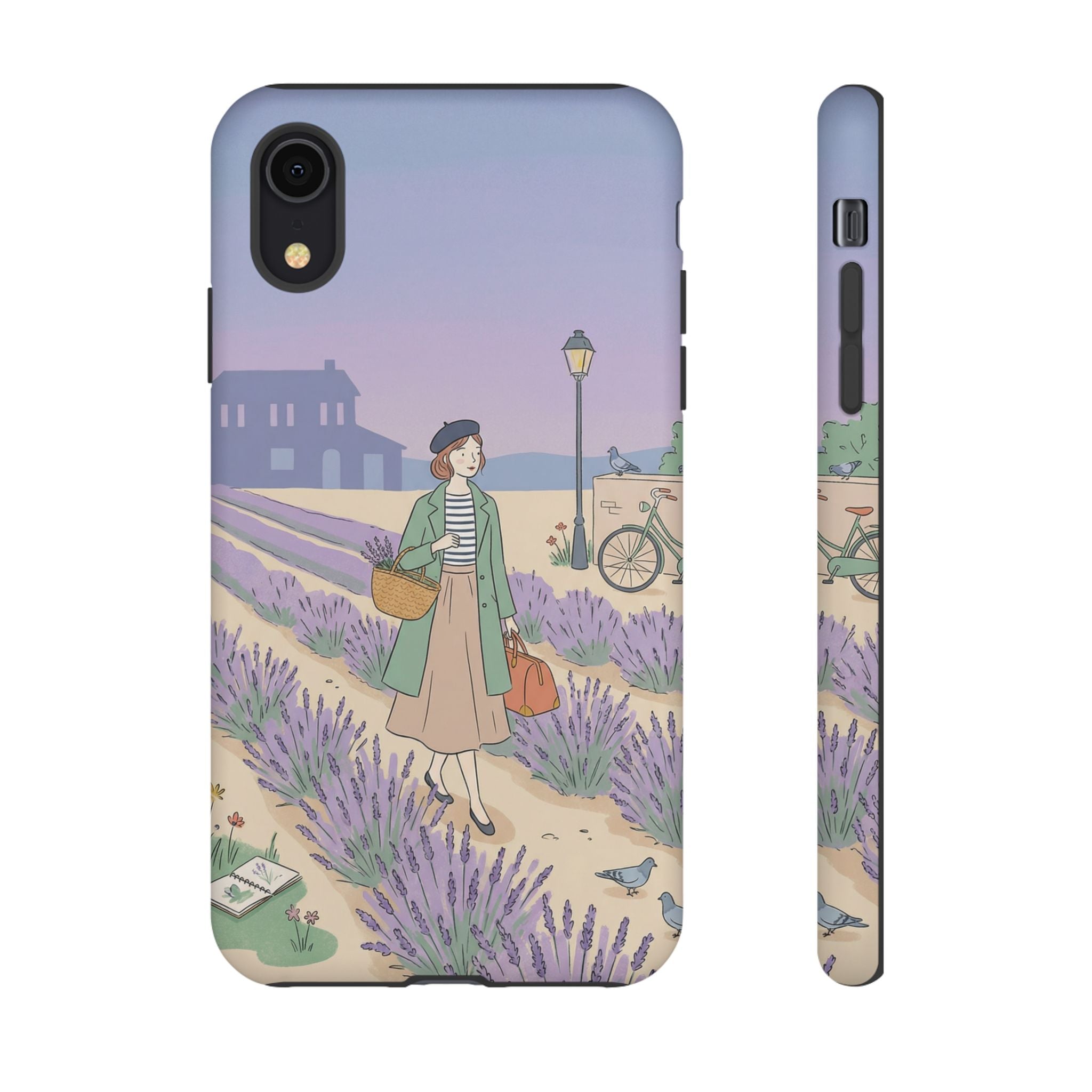 Lavender Field iPhone Case | Vintage Travel Illustration Protective Case