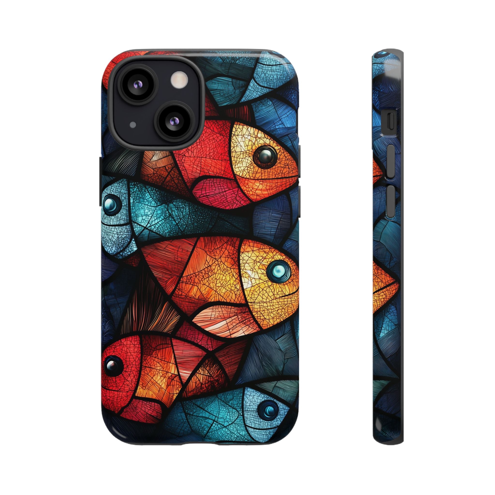 Fish Mosaic Tough iPhone Case — Colourful Artistic Fish Pattern