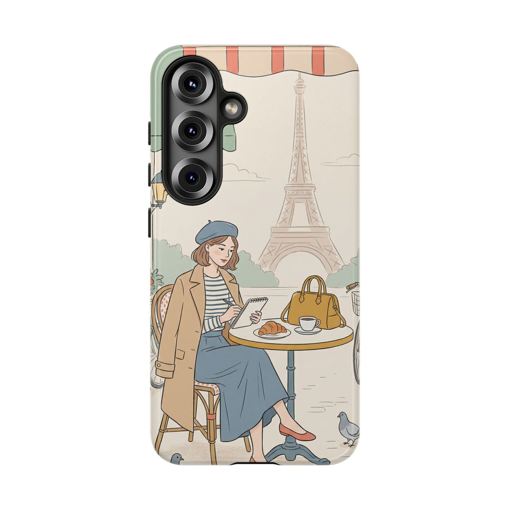 Paris Cafe Samsung Galaxy Phone Case | Cute Vintage Eiffel Tower Travel