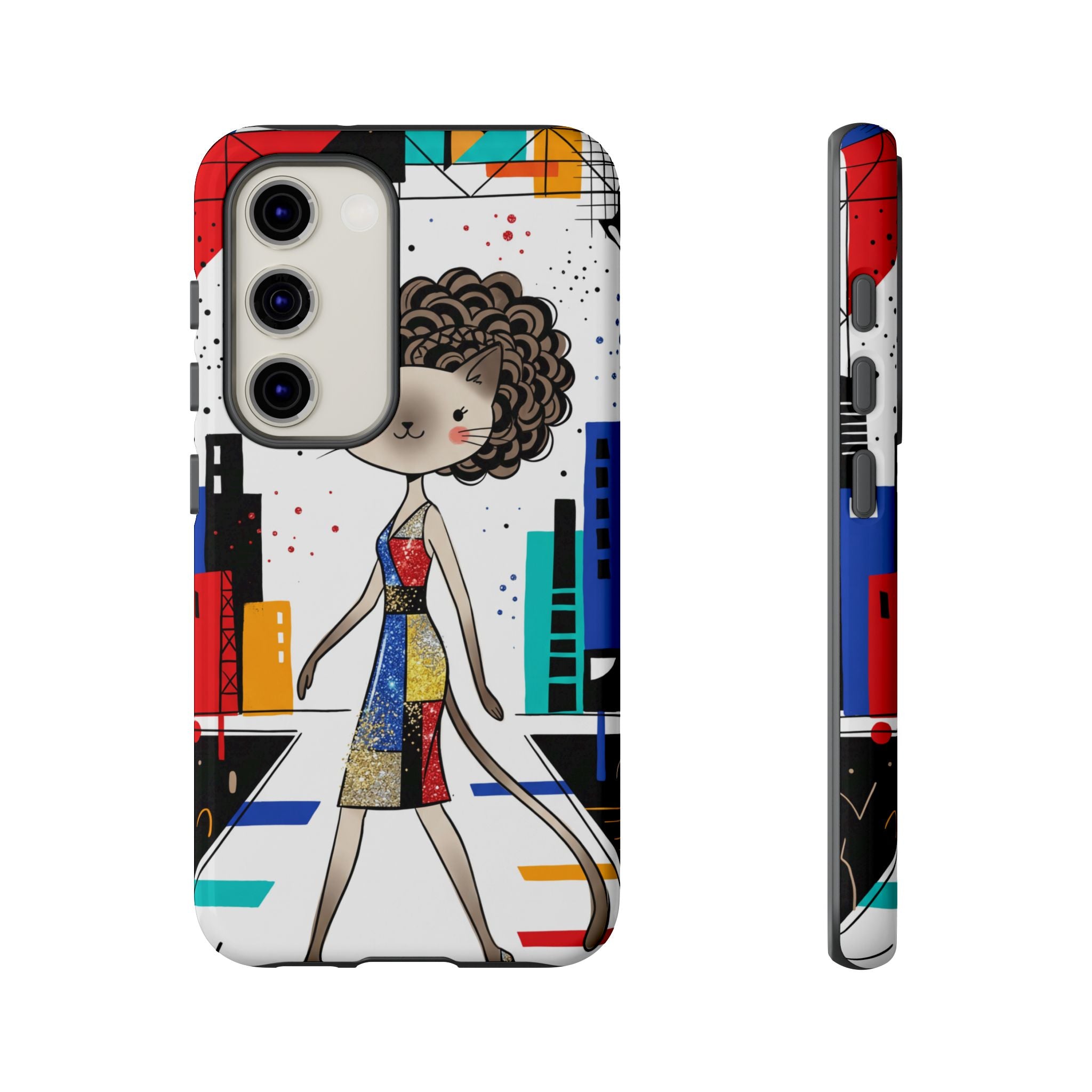 Catwalk City Samsung Galaxy Phone Case | Cute Fashion Cat