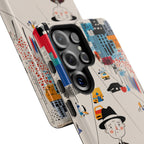 Custodia per telefono Samsung Galaxy "Vintage Grandpa Rider Motorcycle" | Paesaggio urbano illustrato