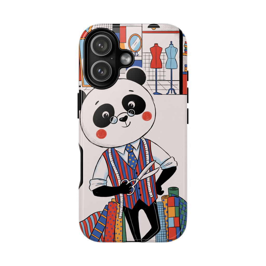 Panda Tailor iPhone Case | Cute Seamstress Cartoon