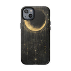 Custodia resistente MagSafe per iPhone Moonlit Crescent | Cielo notturno con stelle dorate