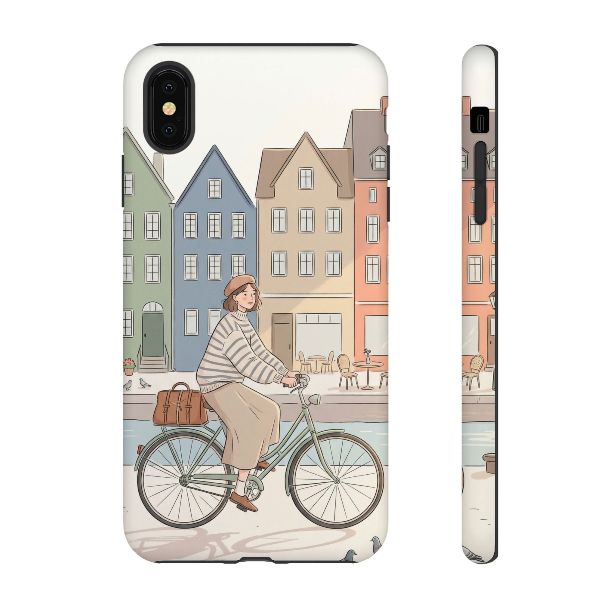City Bike iPhone Case | Cozy European Street Illustration Tough Cases