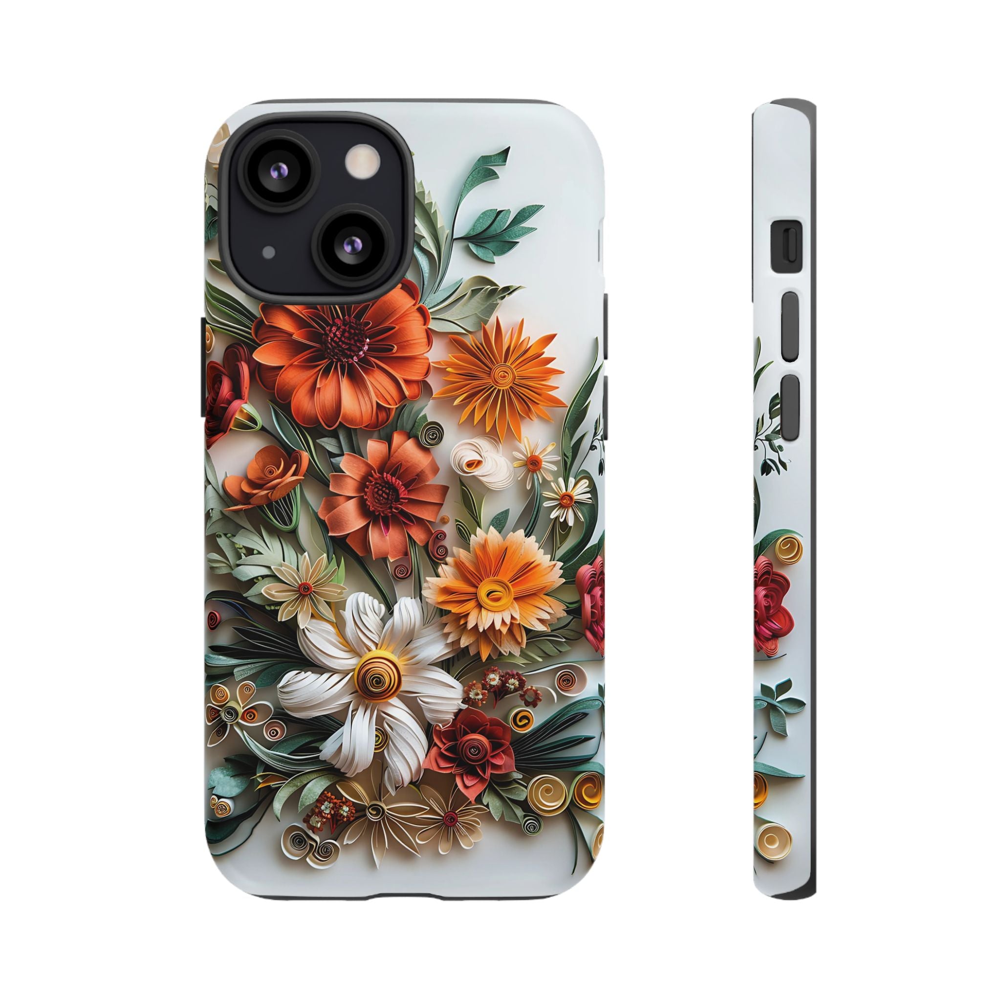 Floral Quilling Tough iPhone Case — Orange Daisy