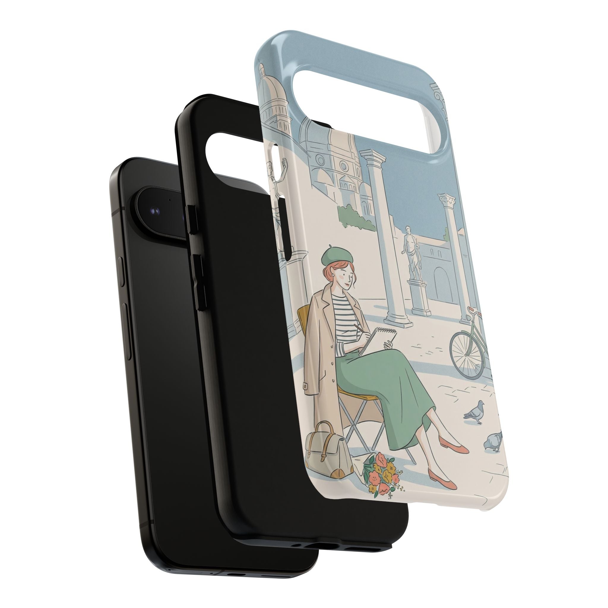 Florence Art Aesthetic Google Pixel Phone Case | Renaissance Italy Travel Illustration