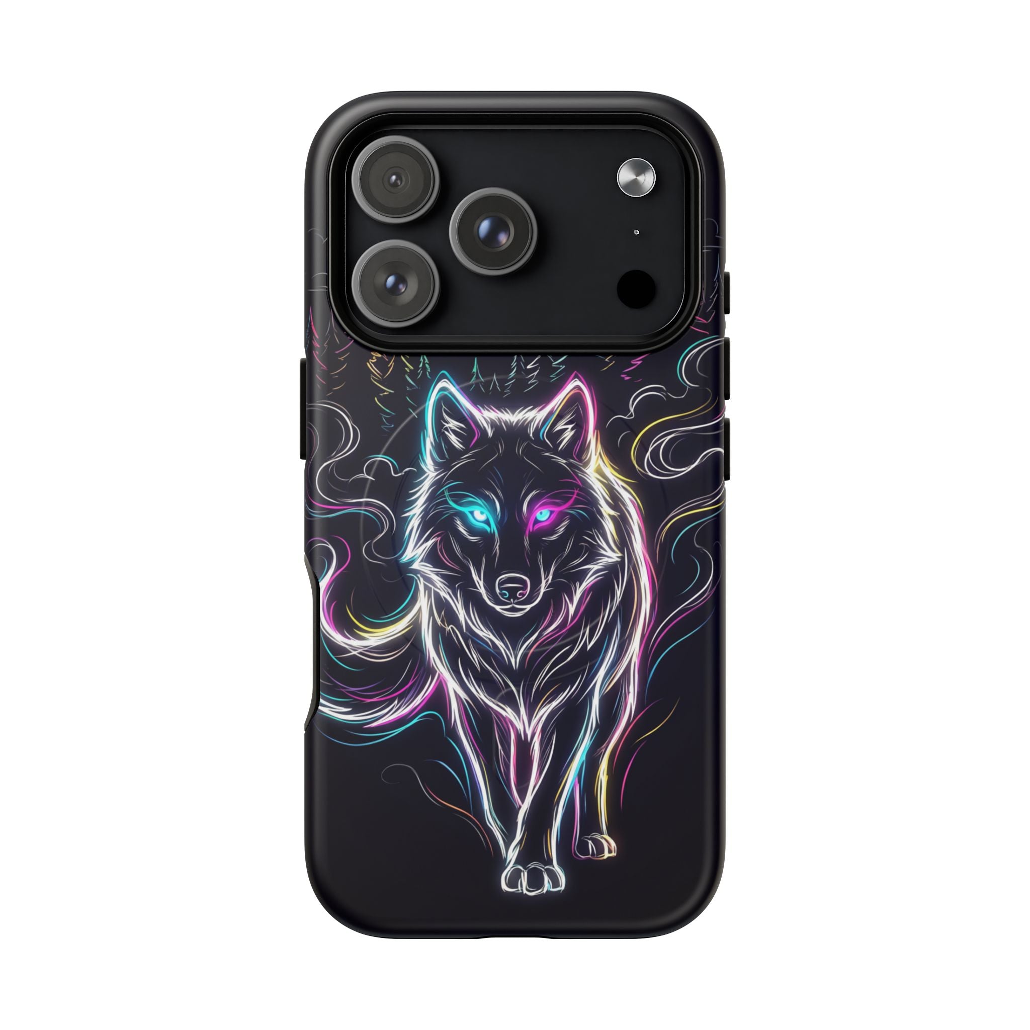 Neon Wolf MagSafe iPhone Case | Mystic Glow Protective Tough Case