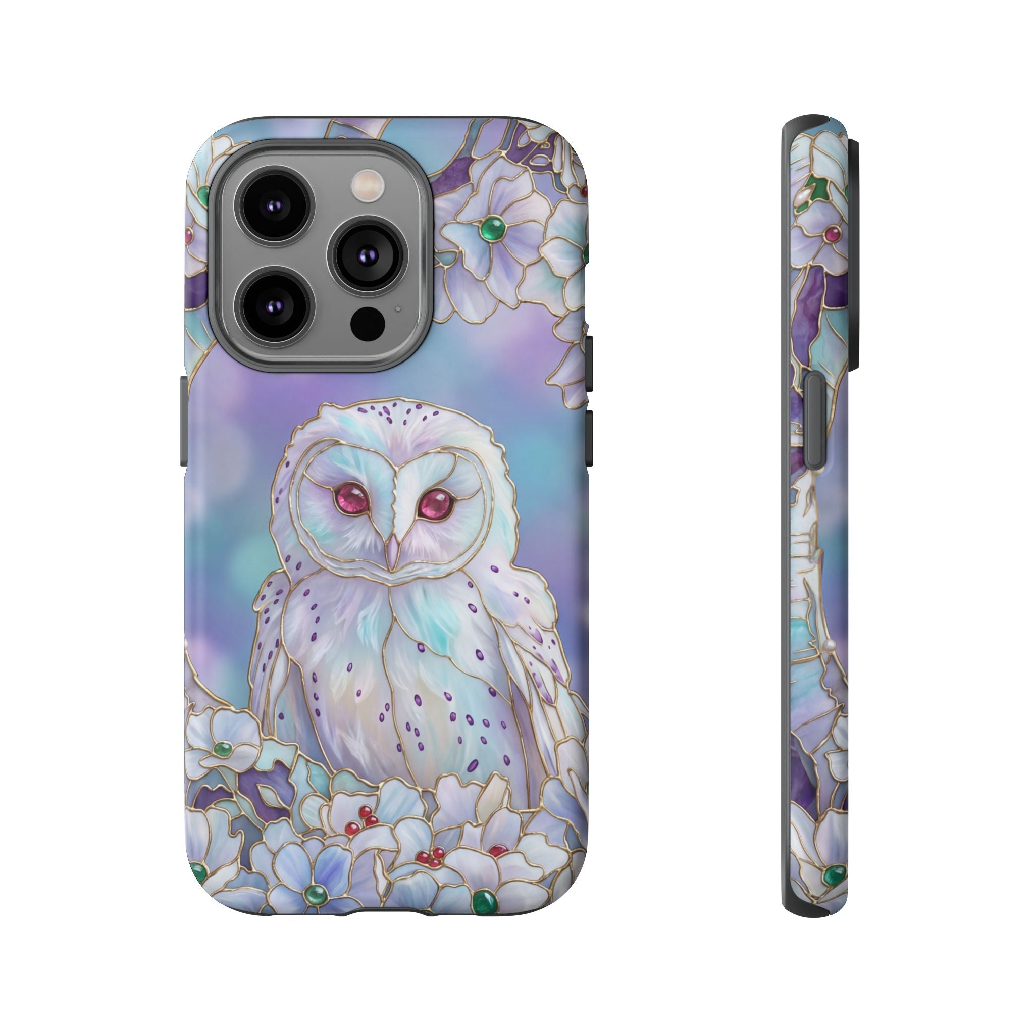 Mystic Owl Floral iPhone Case | Pastel Night Garden Protective Cover