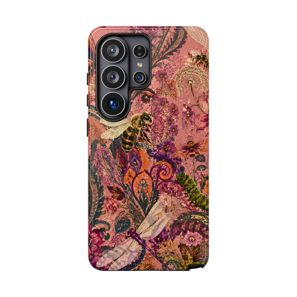 Vintage Floral Tough Samsung Galaxy Phone Case | Boho Paisley Bee Cover