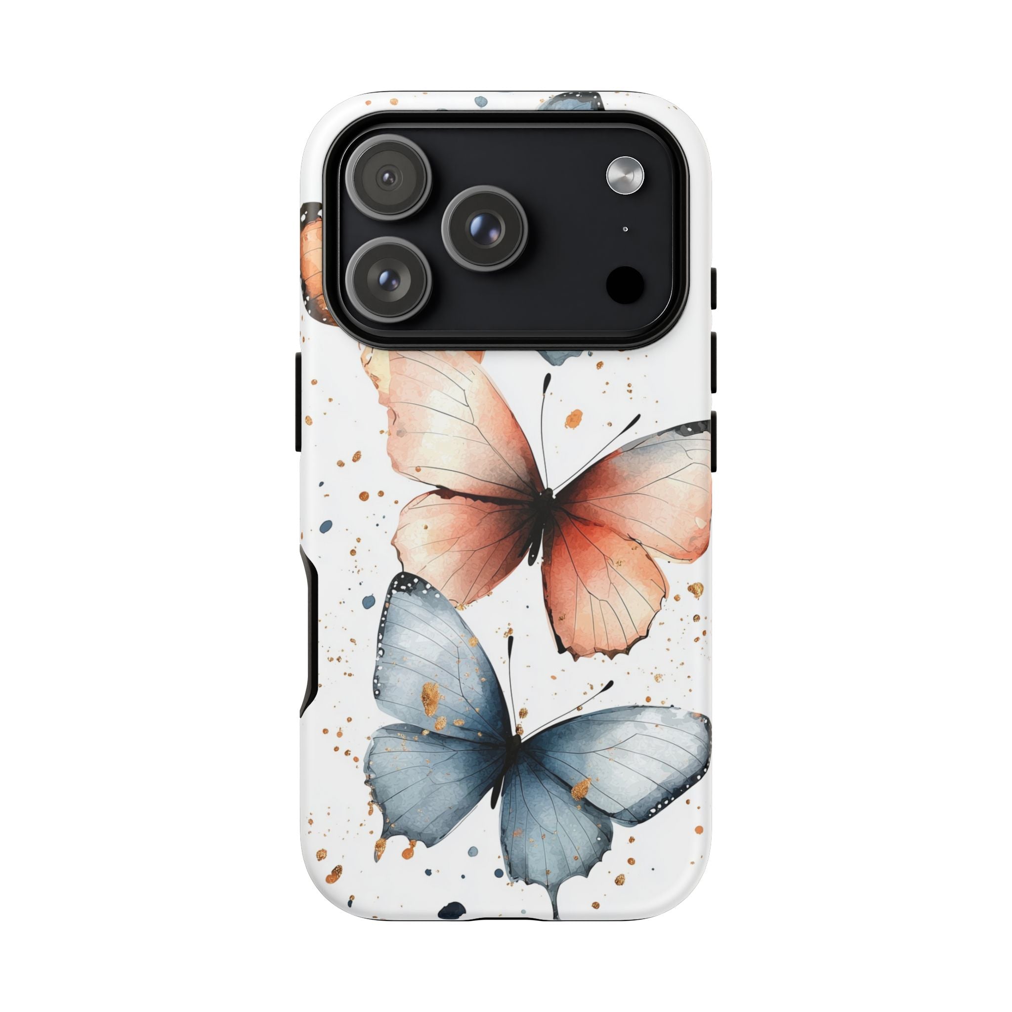 Watercolour Blue & Peach Butterfly Tough iPhone Case