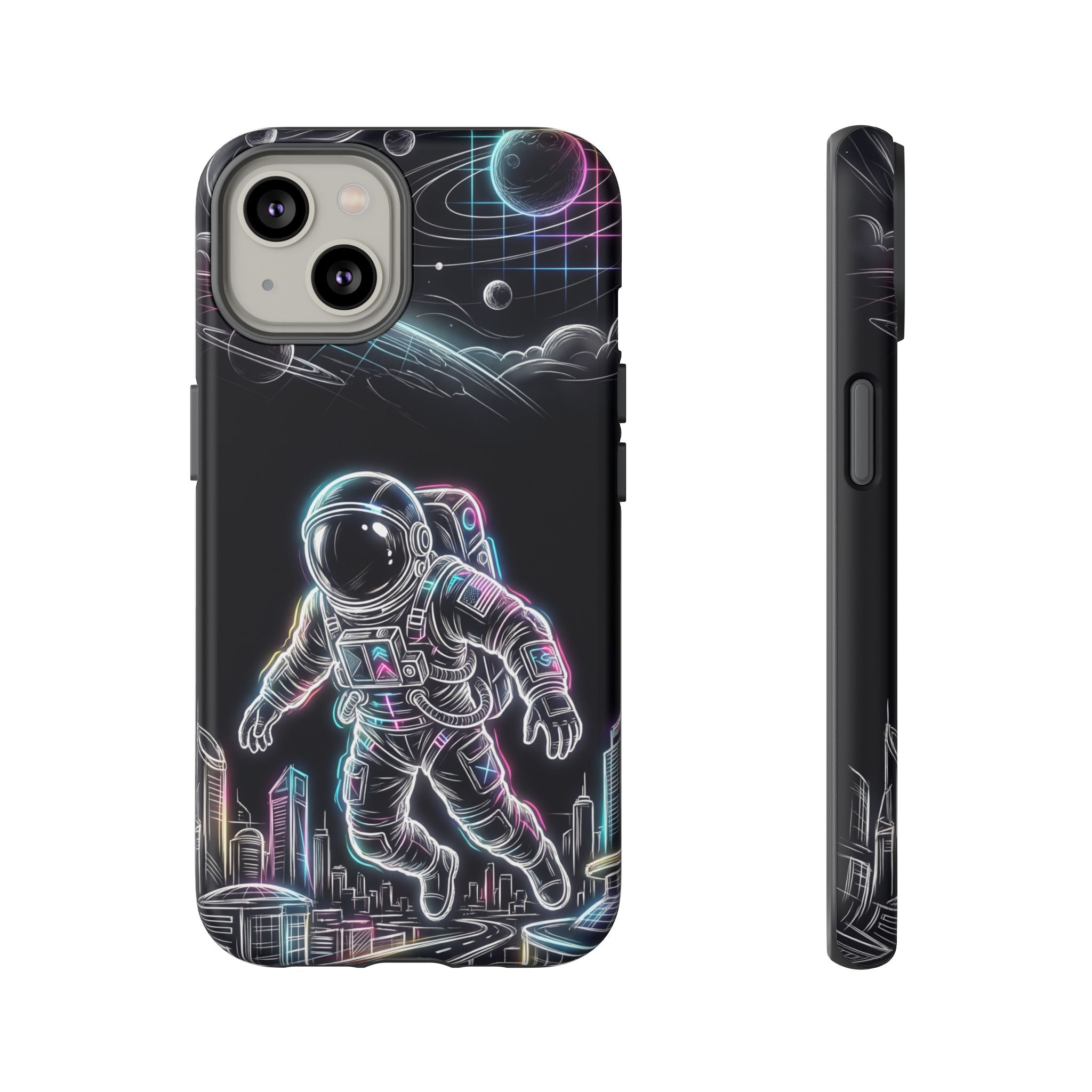 Space Explorer Astronaut Neon iPhone Case