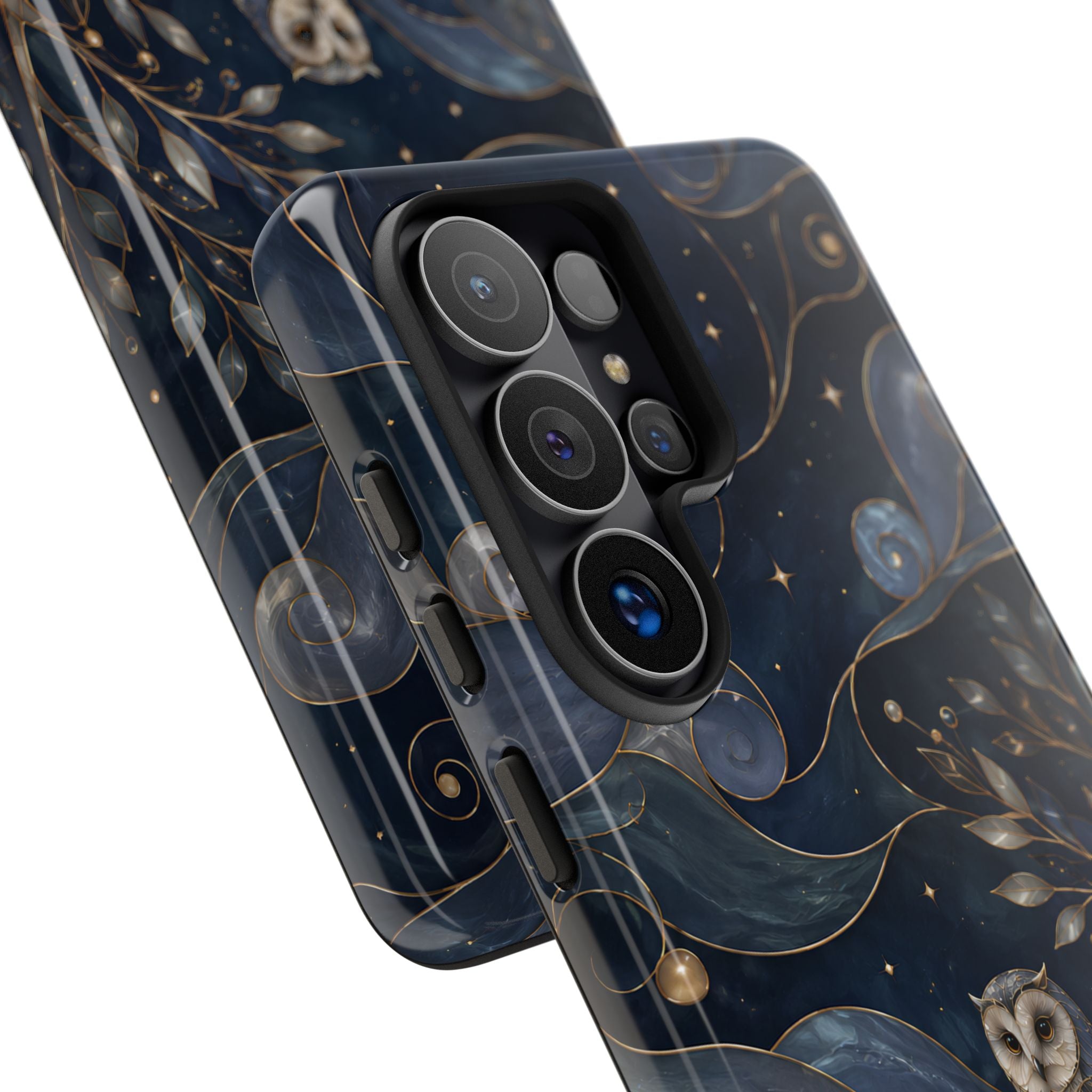 Barn Owl Samsung Galaxy Phone Case | Midnight Forest Art Cover