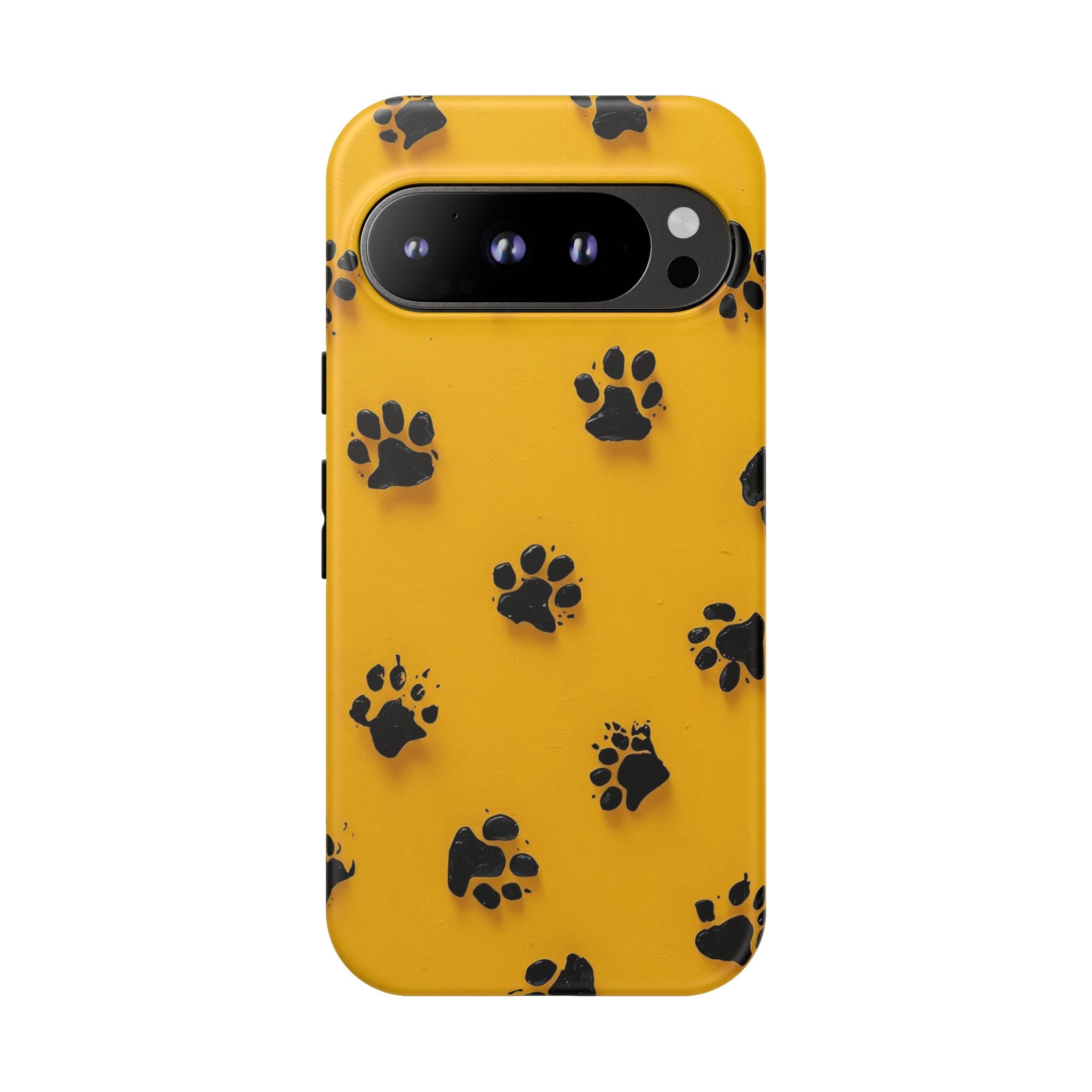 Yellow Paw Print Tough Google Pixel Case — Protective Dog & Cat Lover Cover