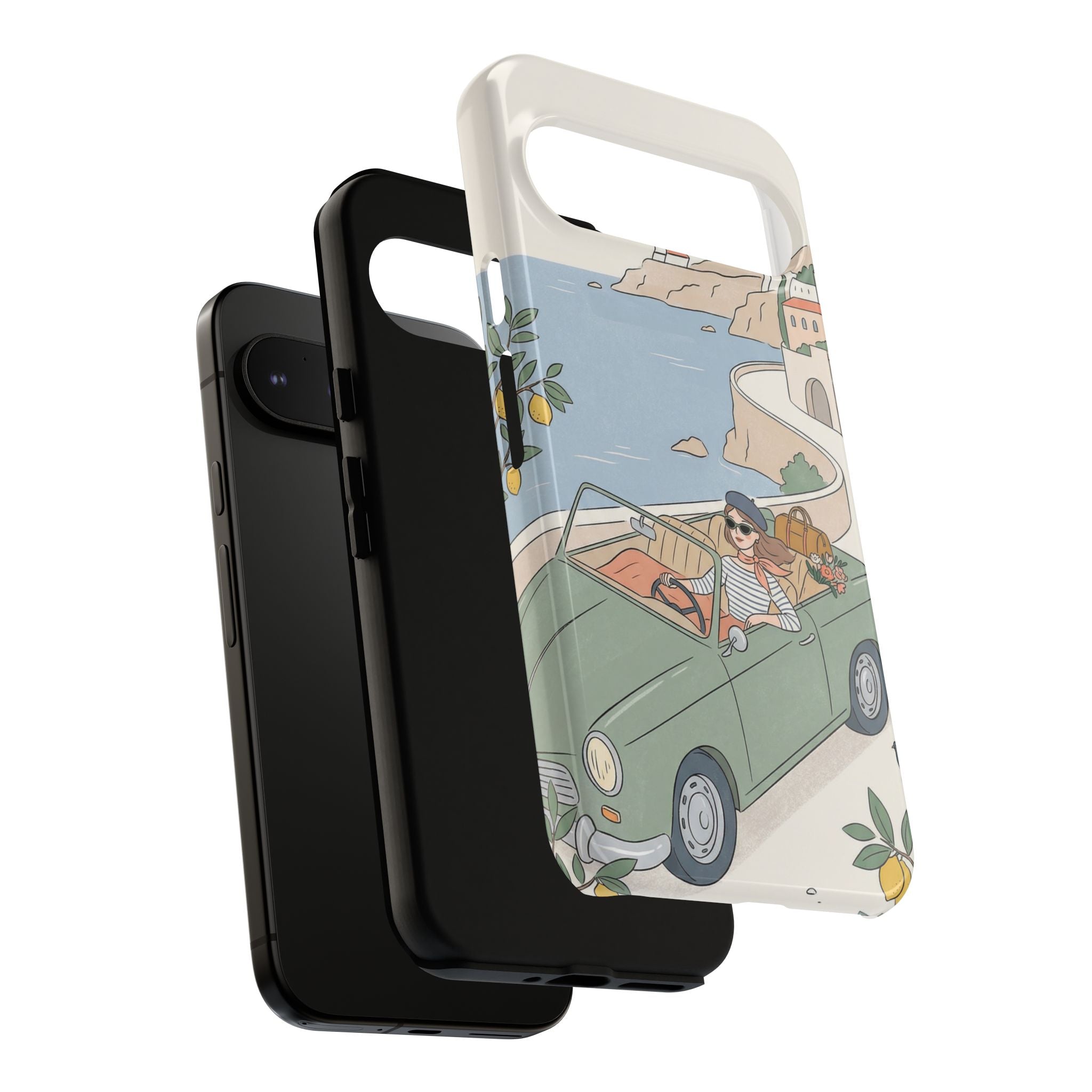 Retro Coastal Road Trip Design Google Pixel Phone Case