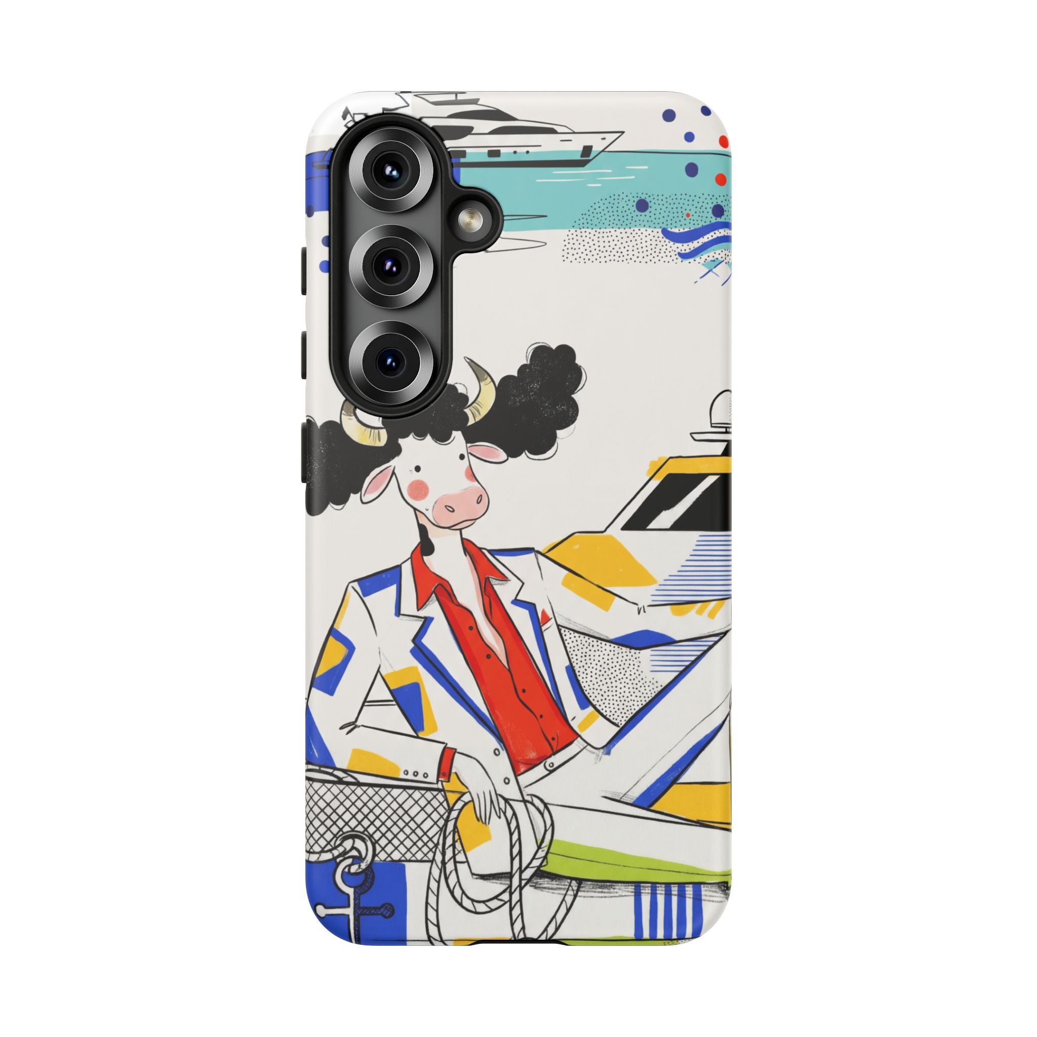 Nautical Cow Graphic Protective Samsung Galaxy Phone Case