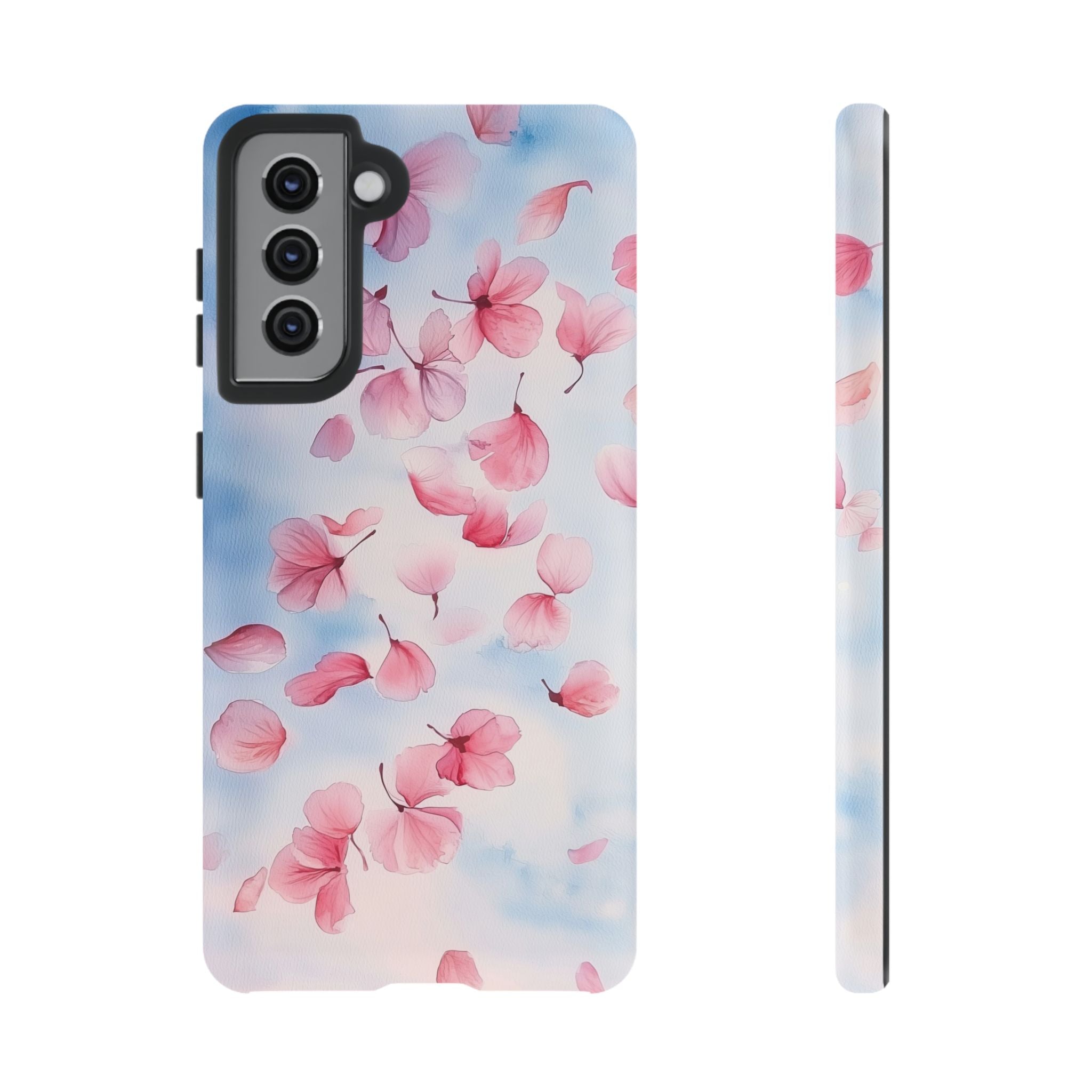 Floral Petal Tough Samsung Galaxy Case | Pink Falling Blossoms