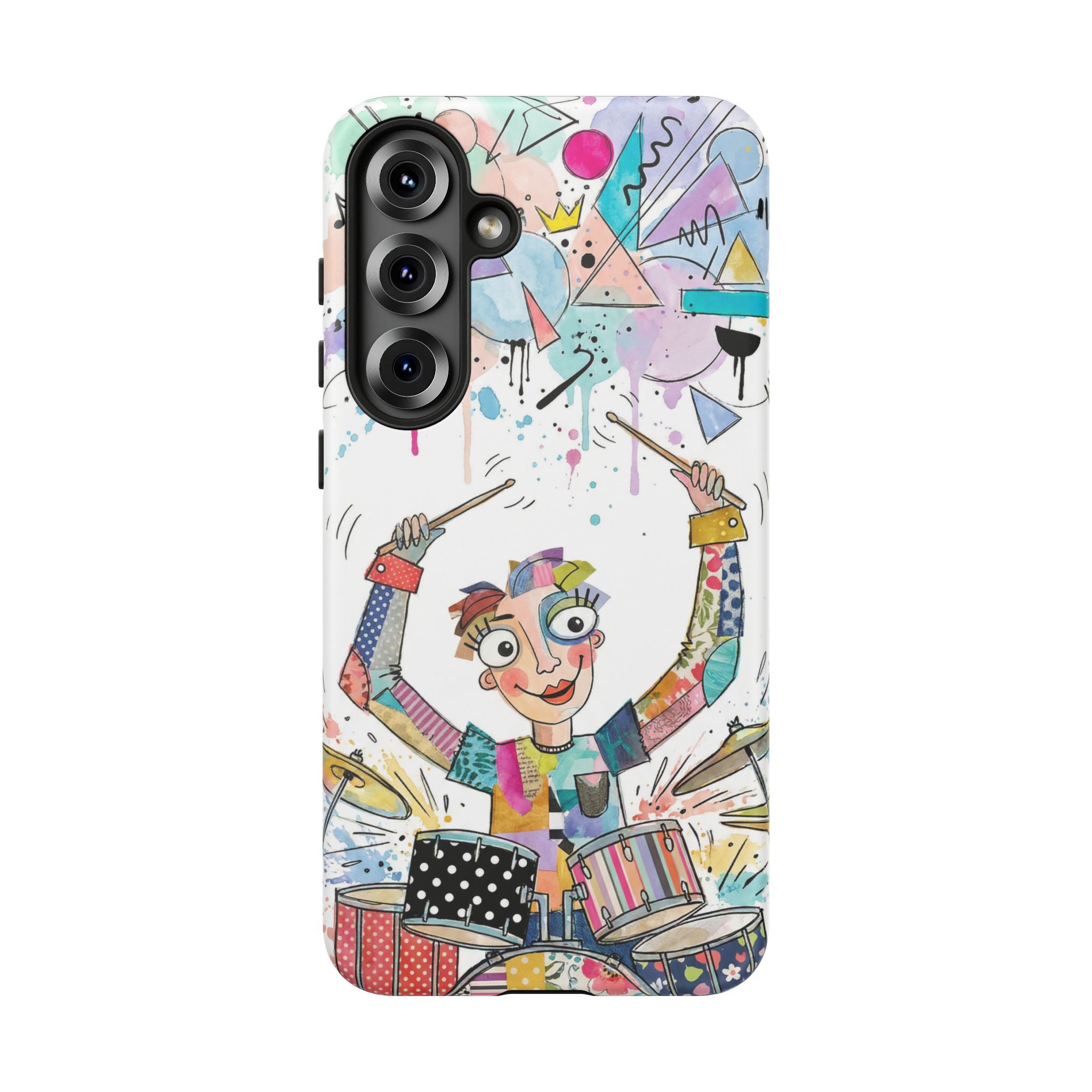 Drummer Boy Samsung Galaxy Phone Case | Colorful Cartoon Drum Kit Protective Cover
