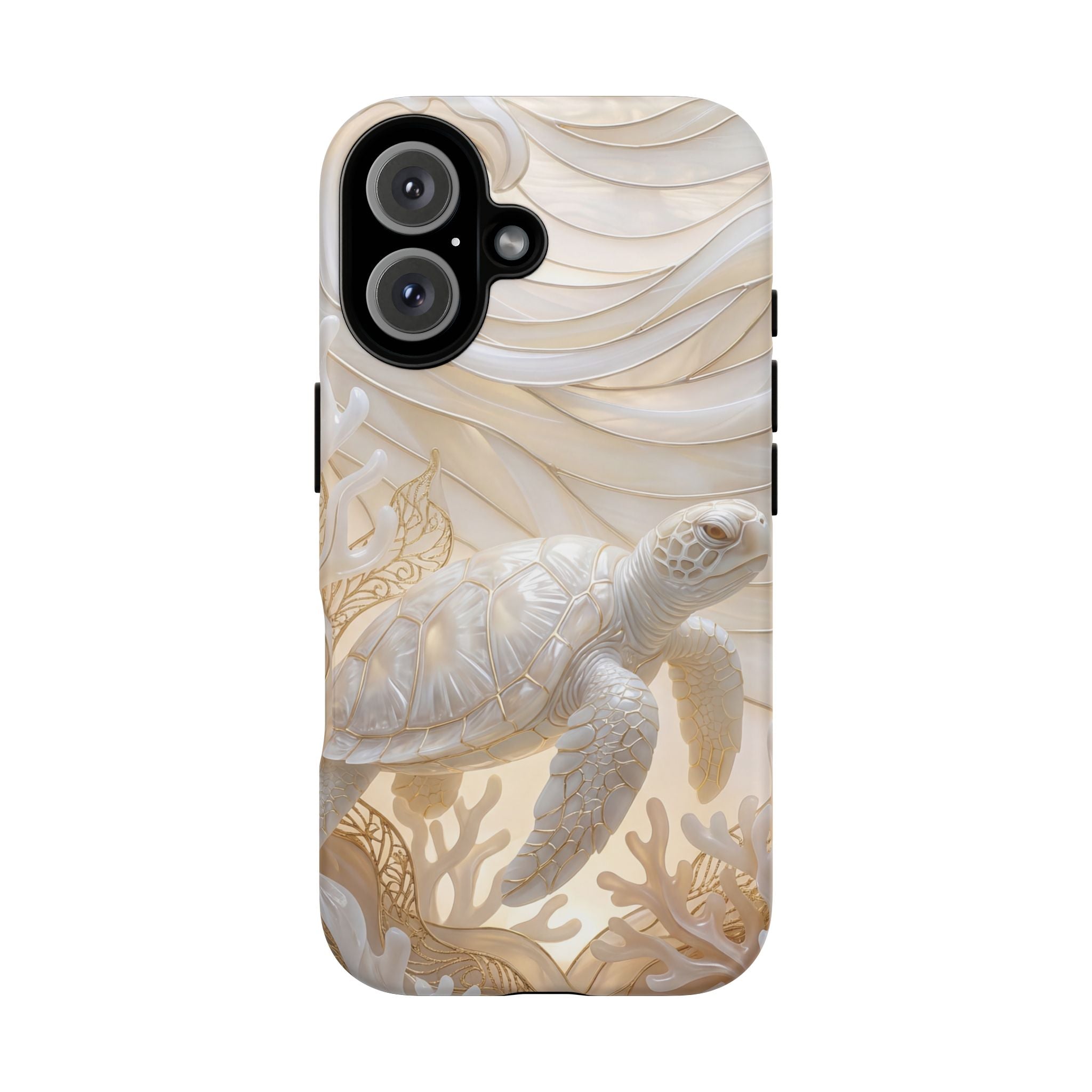 Sea Turtle Tough iPhone Case — Elegant Nautical Coral Design