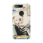 Bulldog Driver Google Pixel Phone Case | Cute Retro Dog Illustration