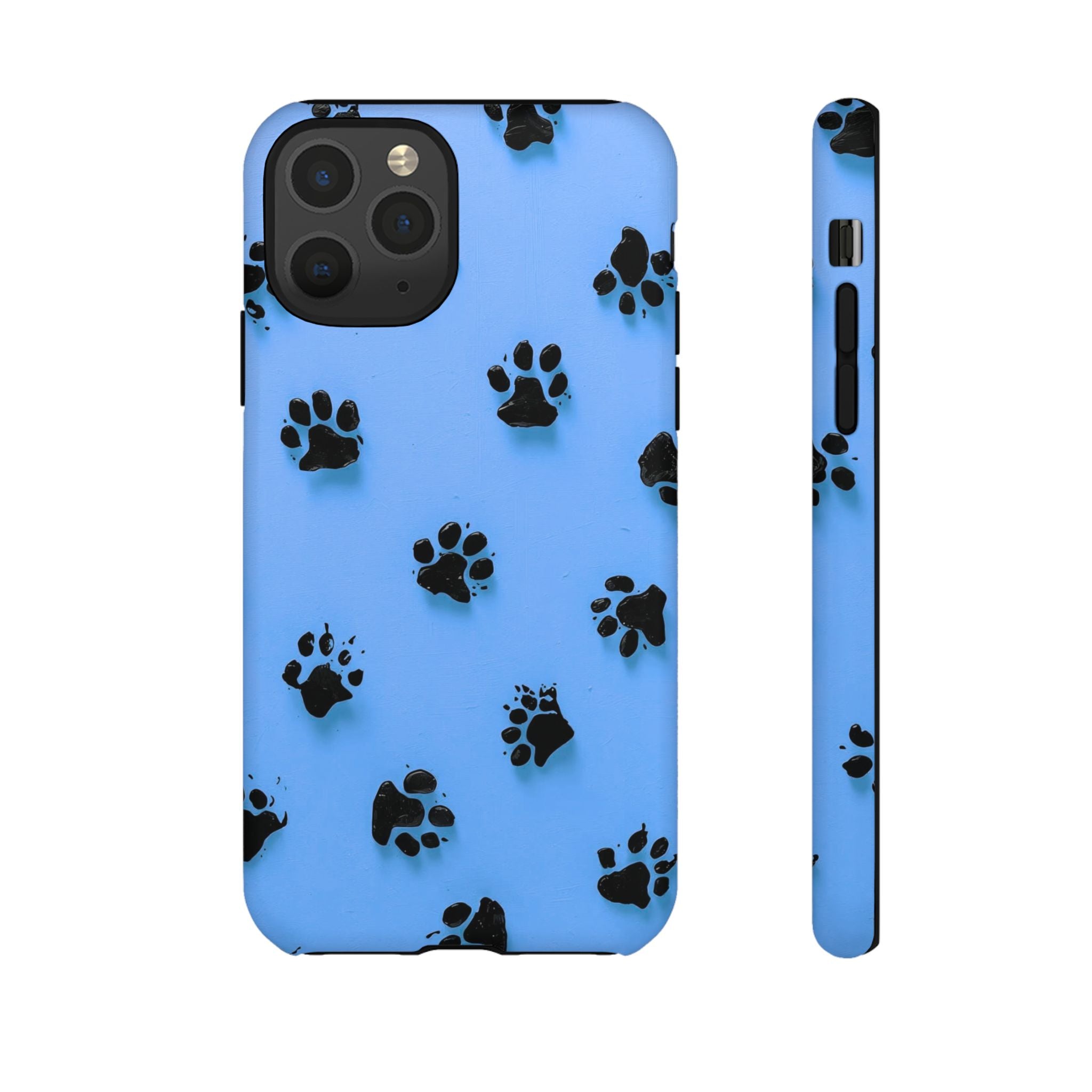 Blue Paw Print Tough iPhone Case — Protective Dog & Cat Lover Cover