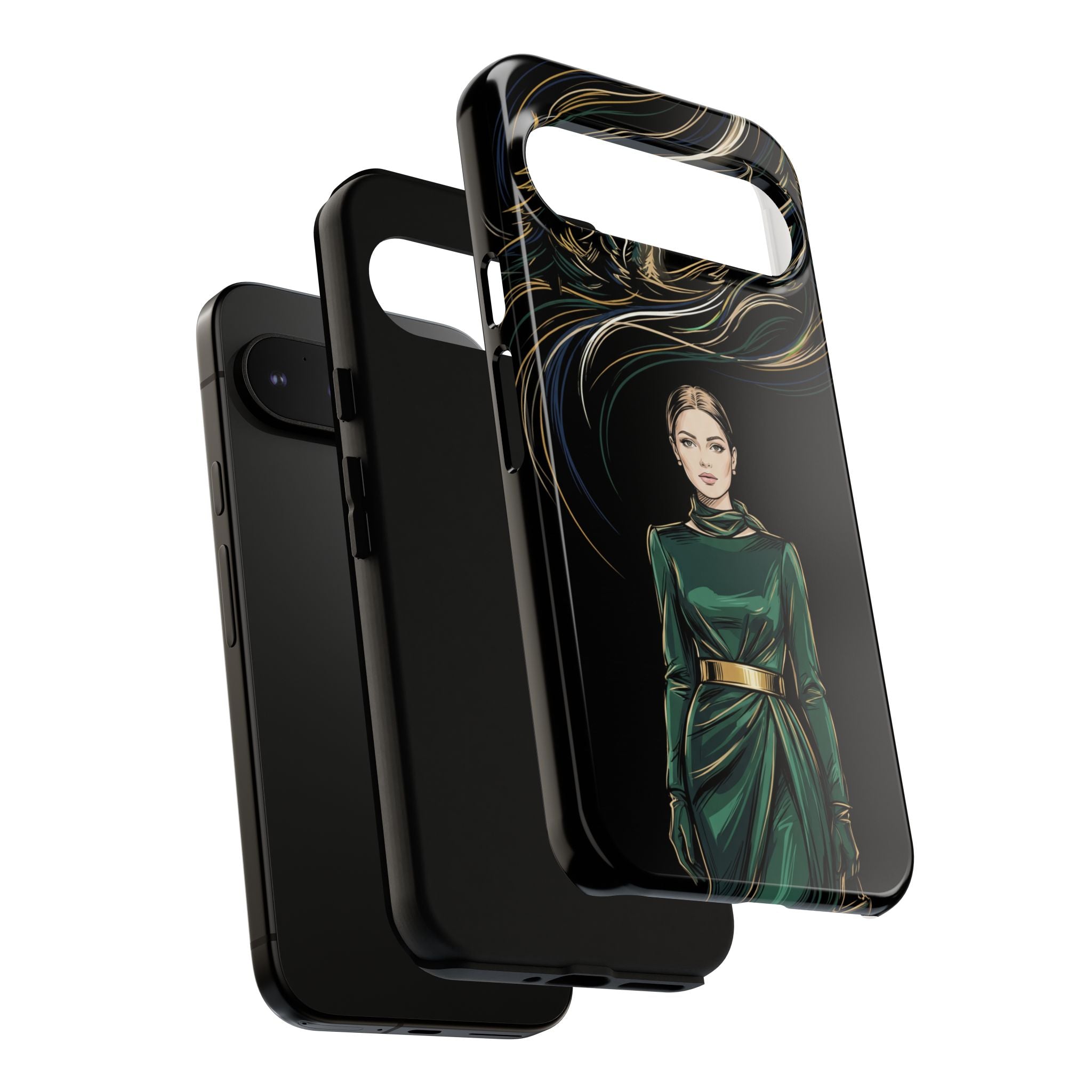 Custodia per Google Pixel Donna Elegante nella Foresta