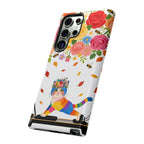 Floral Rainbow Cat Tough Samsung Galaxy Phone Case — Colorful Pilates Cat Design