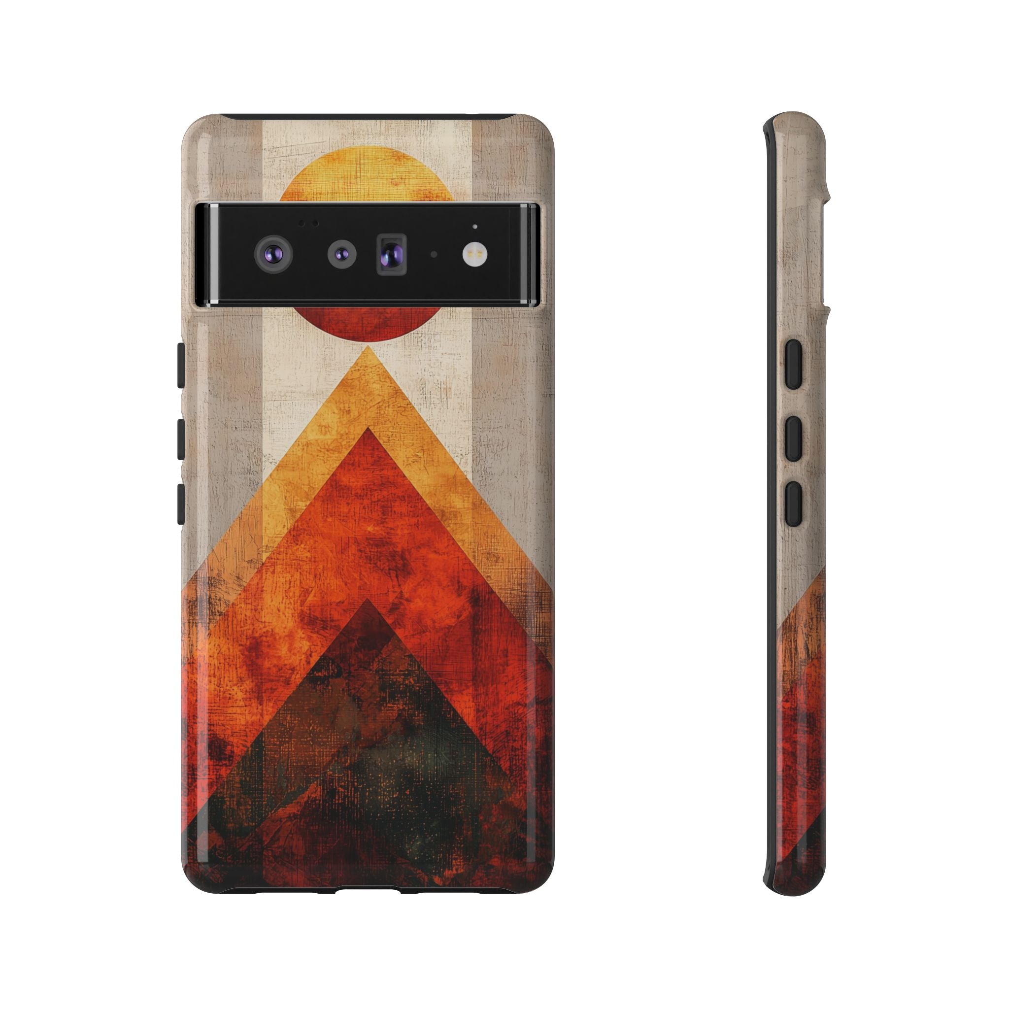 Retro Geometric Sunset Google Pixel Case