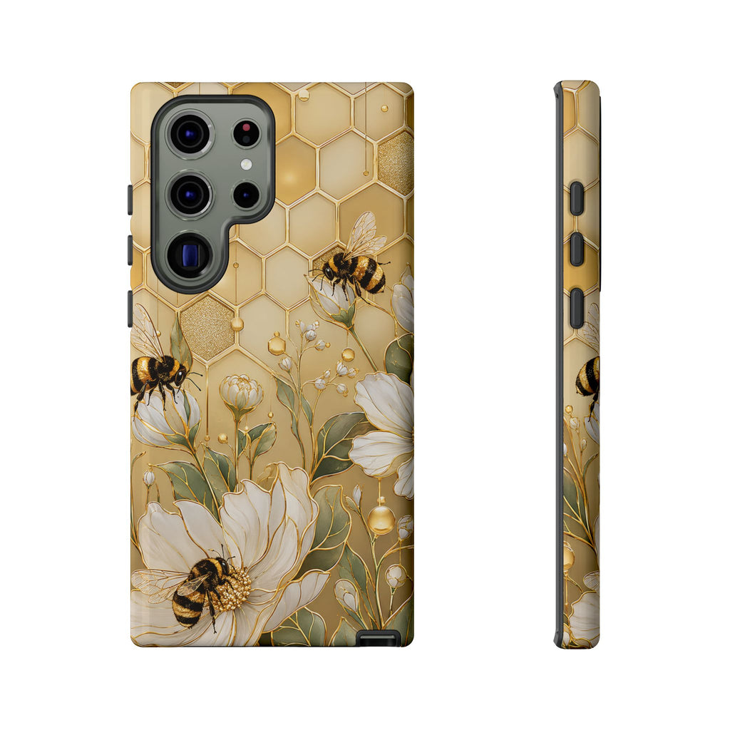 Bee Floral Samsung Galaxy Phone Case | Honeycomb Wildflower Cover