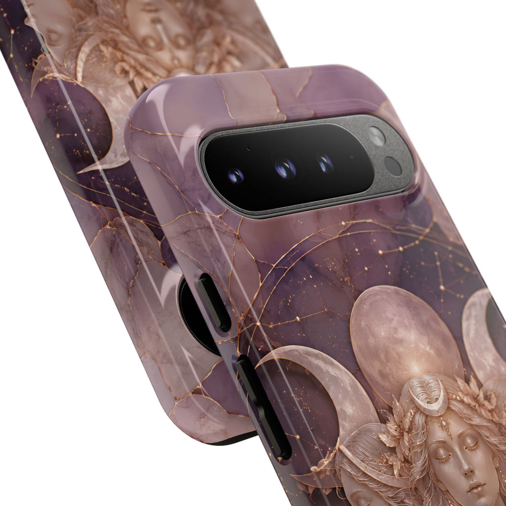 Triple Moon Goddess Google Pixel Phone Case | Witchy Celestial Phone Case