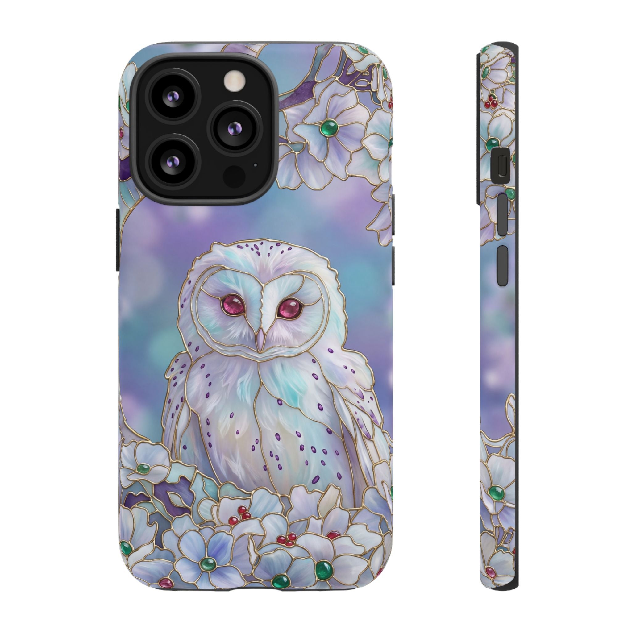 Mystic Owl Floral iPhone Case | Pastel Night Garden Protective Cover