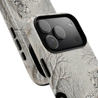 Snow Leopard MagSafe iPhone Case | Winter Moon Forest Protective Phone Cover