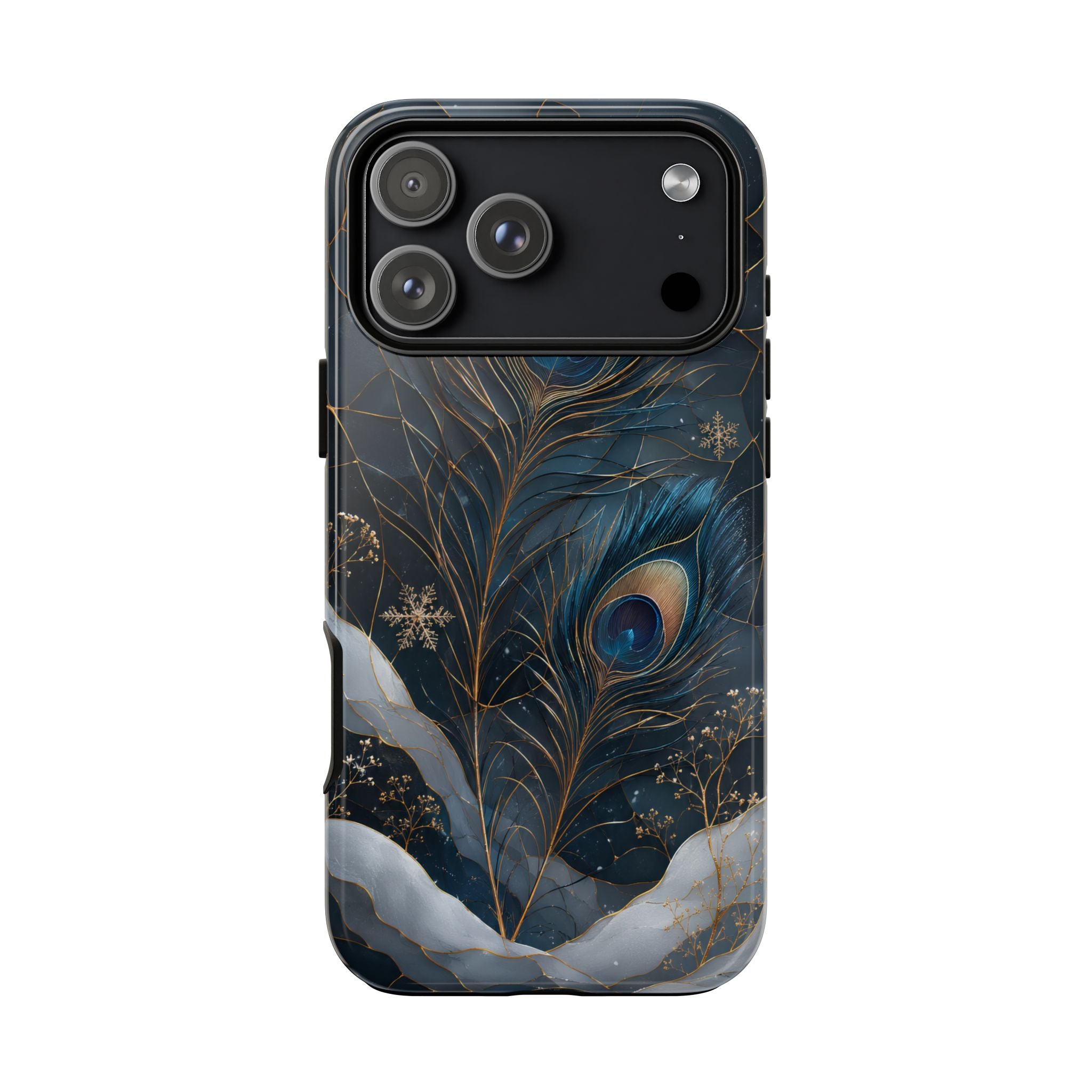 Peacock Feather iPhone Case | Blue Gold iPhone Case