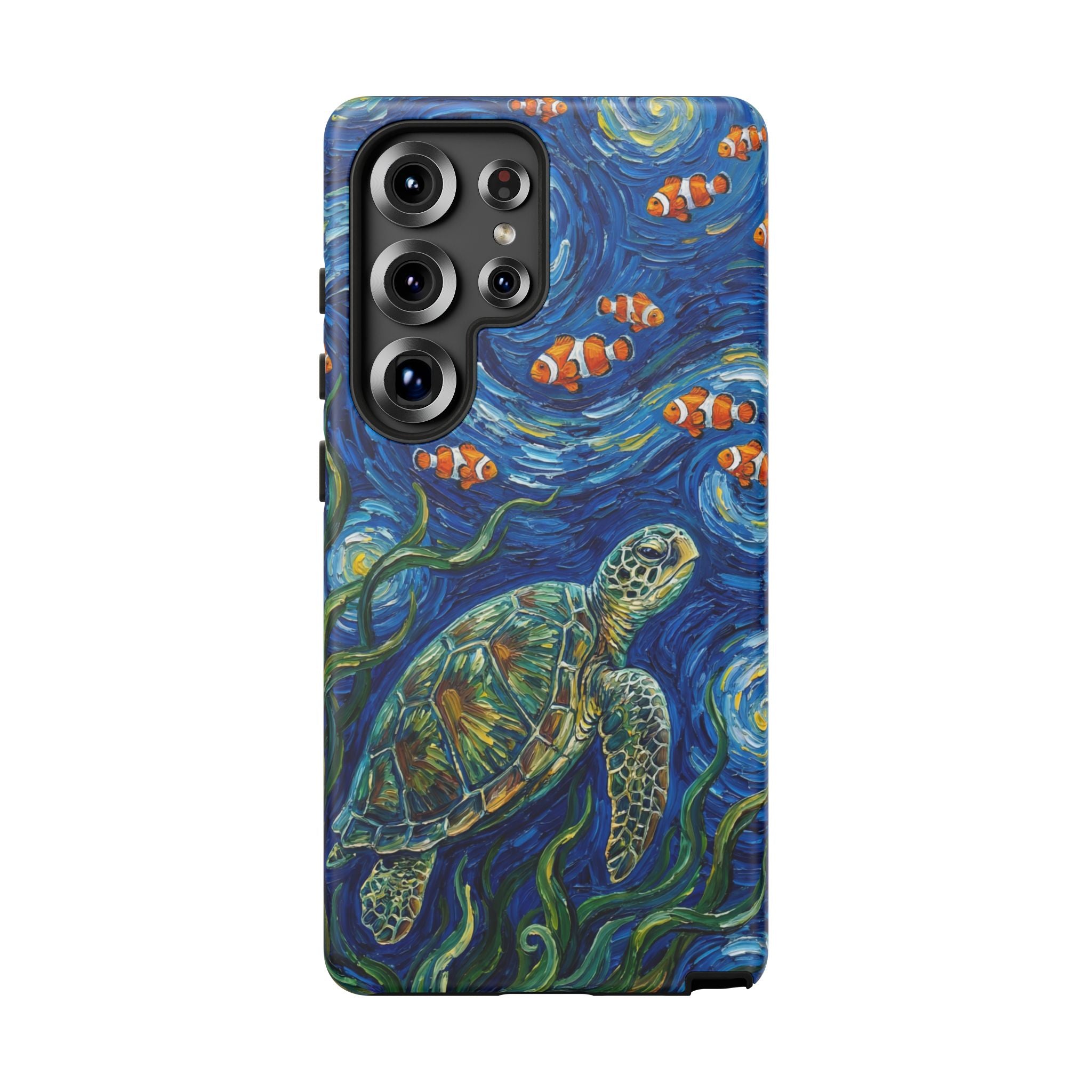 Sea Turtle & Clownfish Tough Samsung Galaxy Case | Van Gogh Style Ocean Art