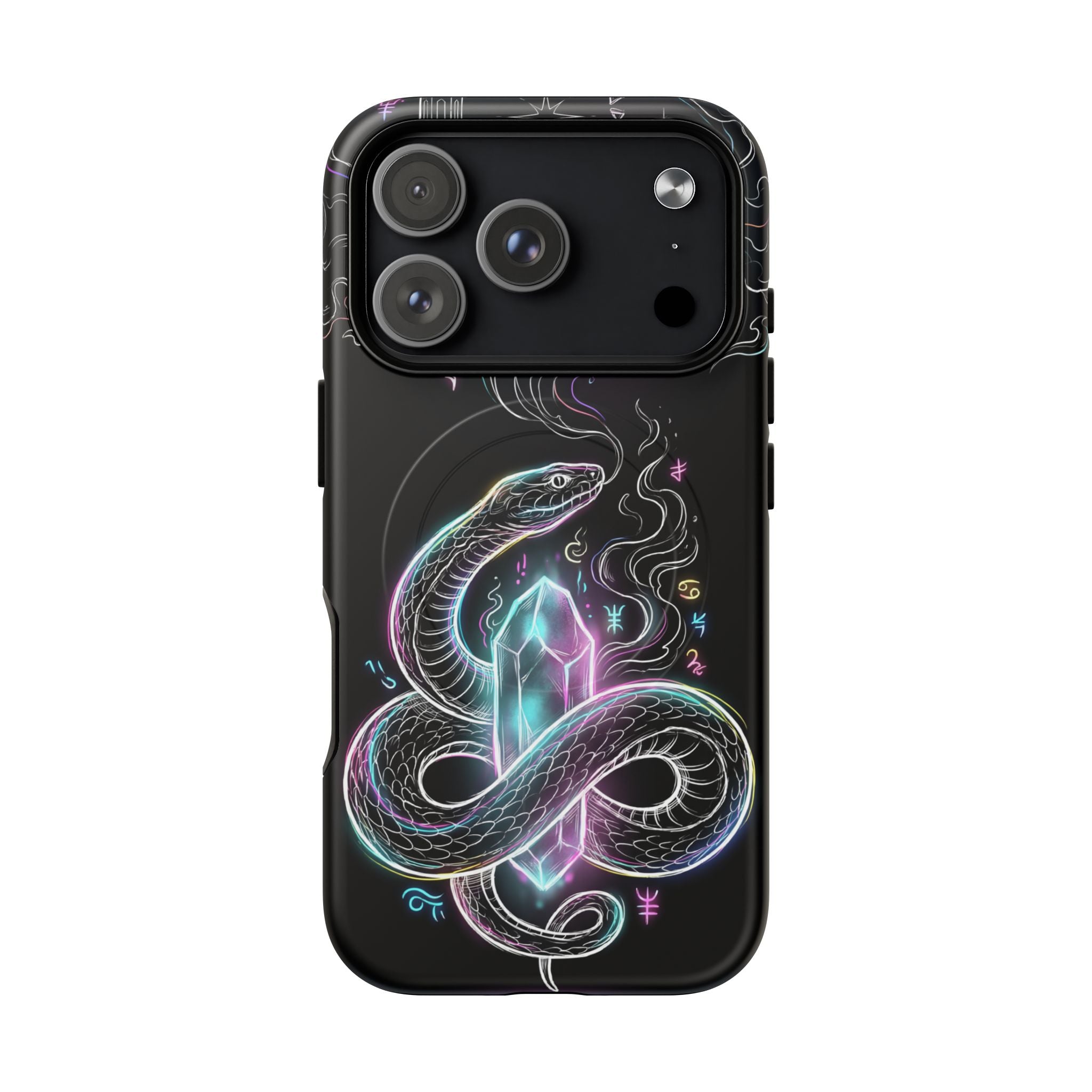 Neon Occult Mystic Snake Crystal MagSafe iPhone Case