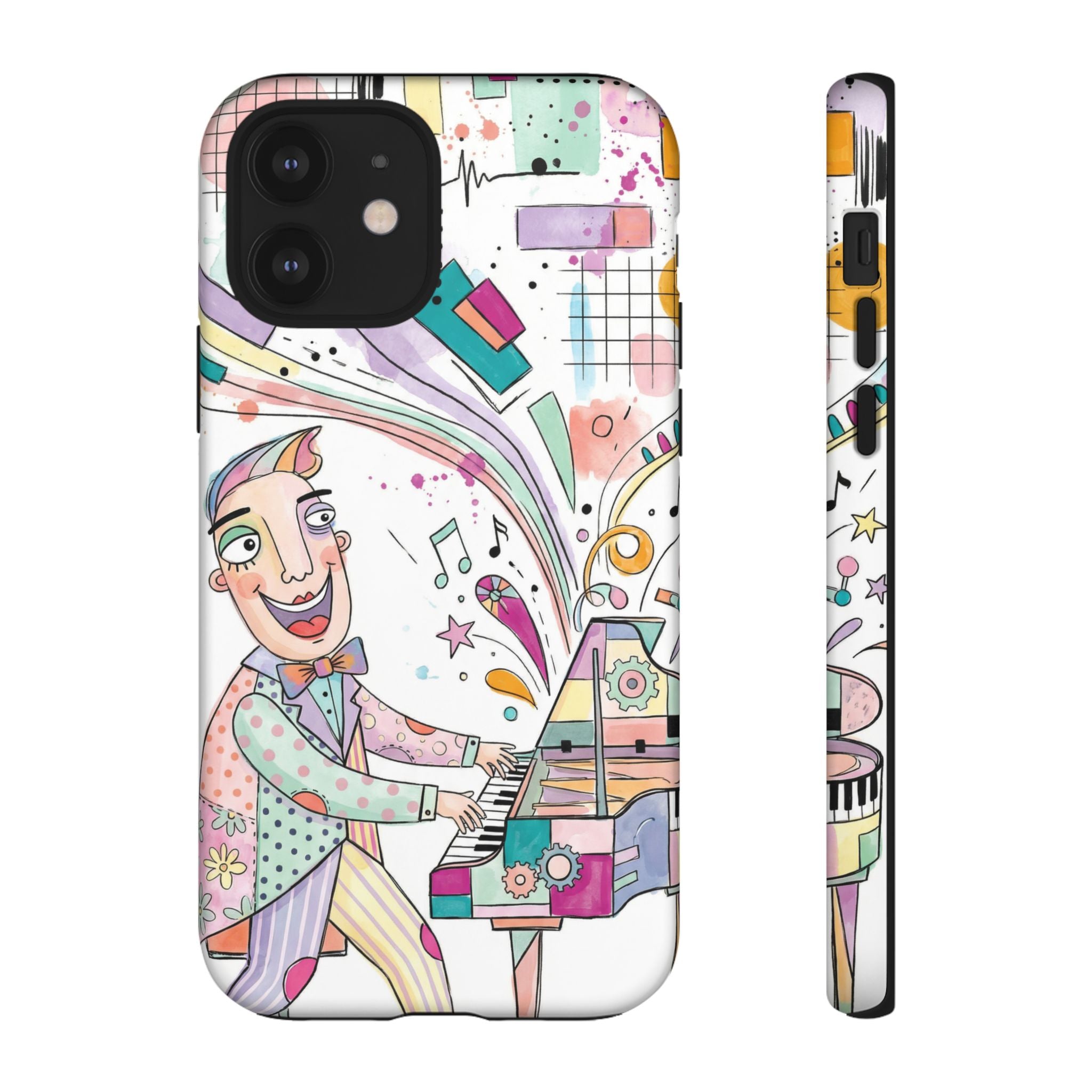 Musical Pianist iPhone Case | Colorful Whimsical Piano Art