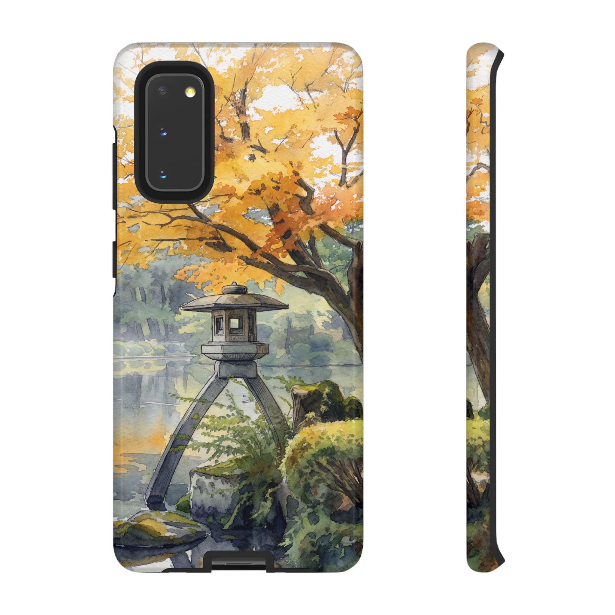 Autumn Japanese Garden Samsung Galaxy Phone Case | Scenic Lantern Fall
