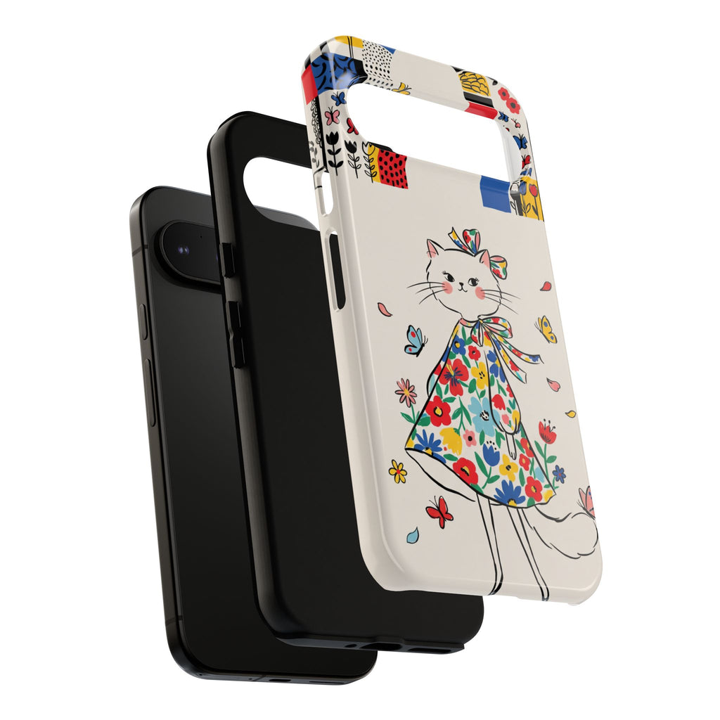 Floral Kitty Google Pixel Phone Case | Cute Cat