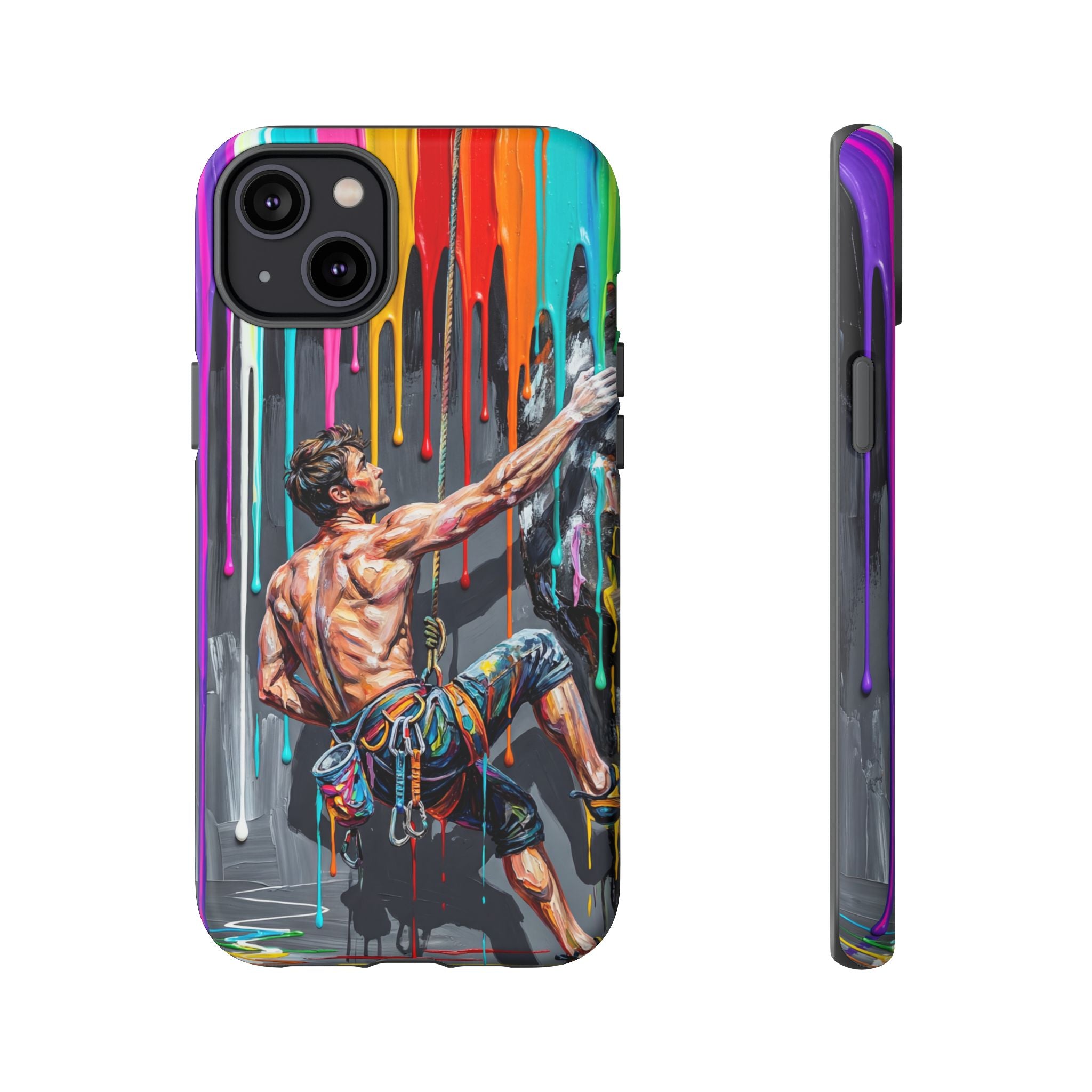 Colourful Rock Climber Art Protective iPhone Case