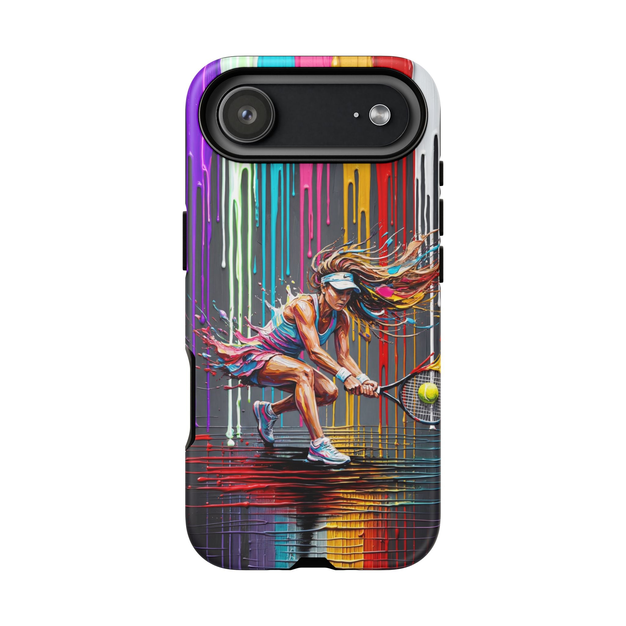 Colour Splash Tennis iPhone Case | Vibrant Female Player Art