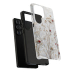 Ladybug Floral Samsung Galaxy Phone Case | White Flower Phone Case