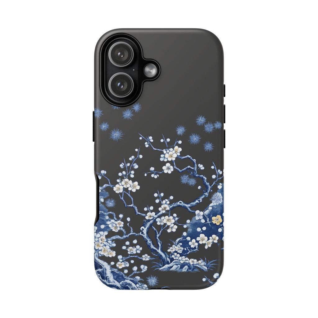 Blue Floral Cherry Blossom Tough iPhone Case