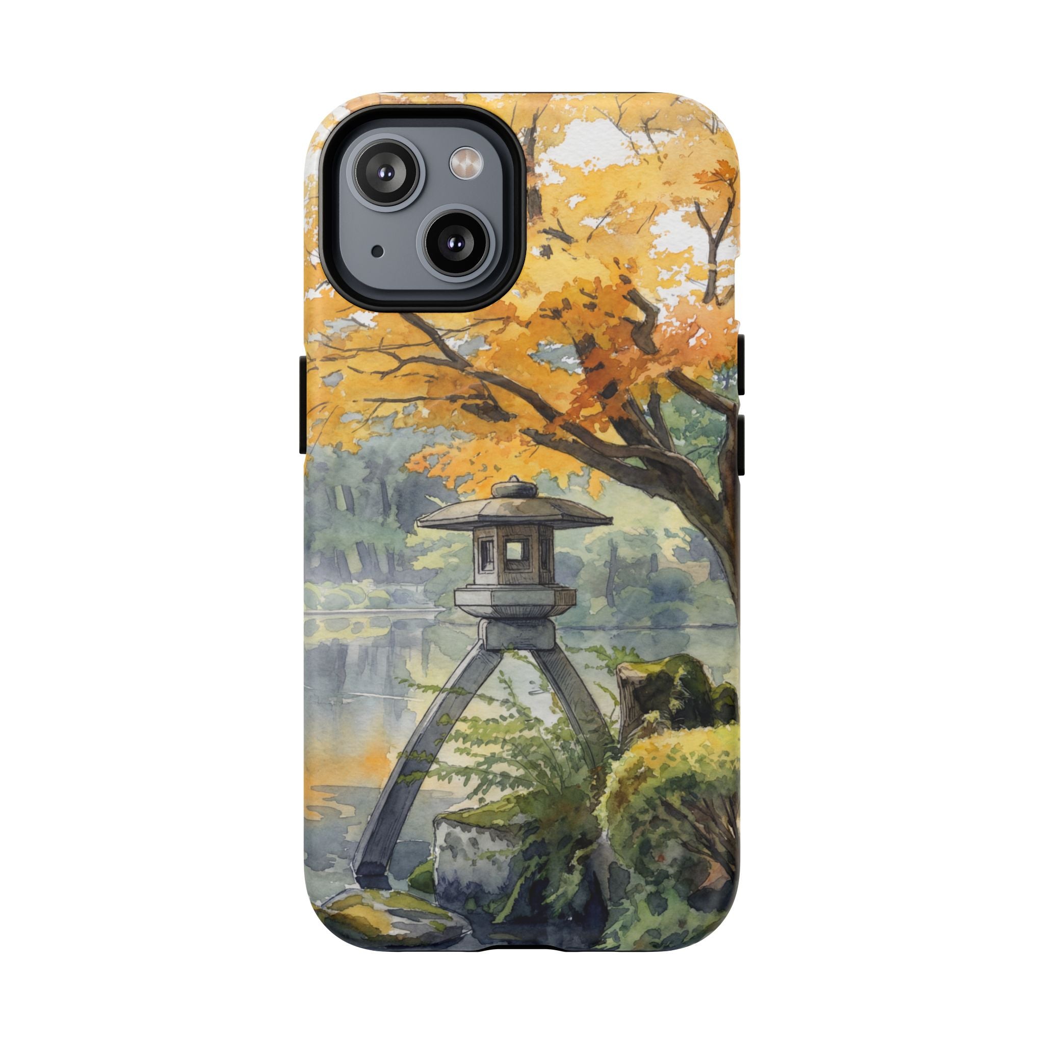 Autumn Japanese Garden MagSafe iPhone Case | Scenic Lantern Fall