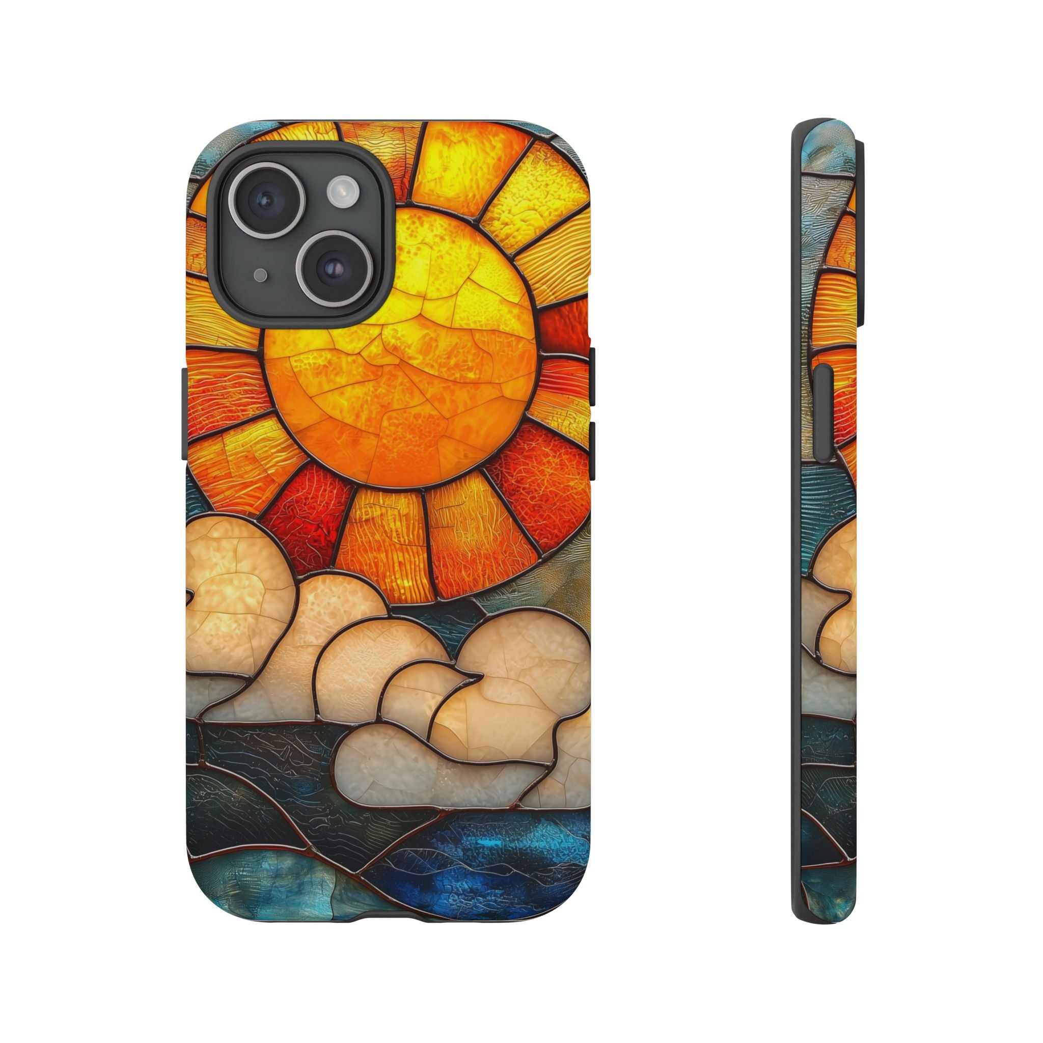 Stained Glass Sun & Clouds iPhone Case