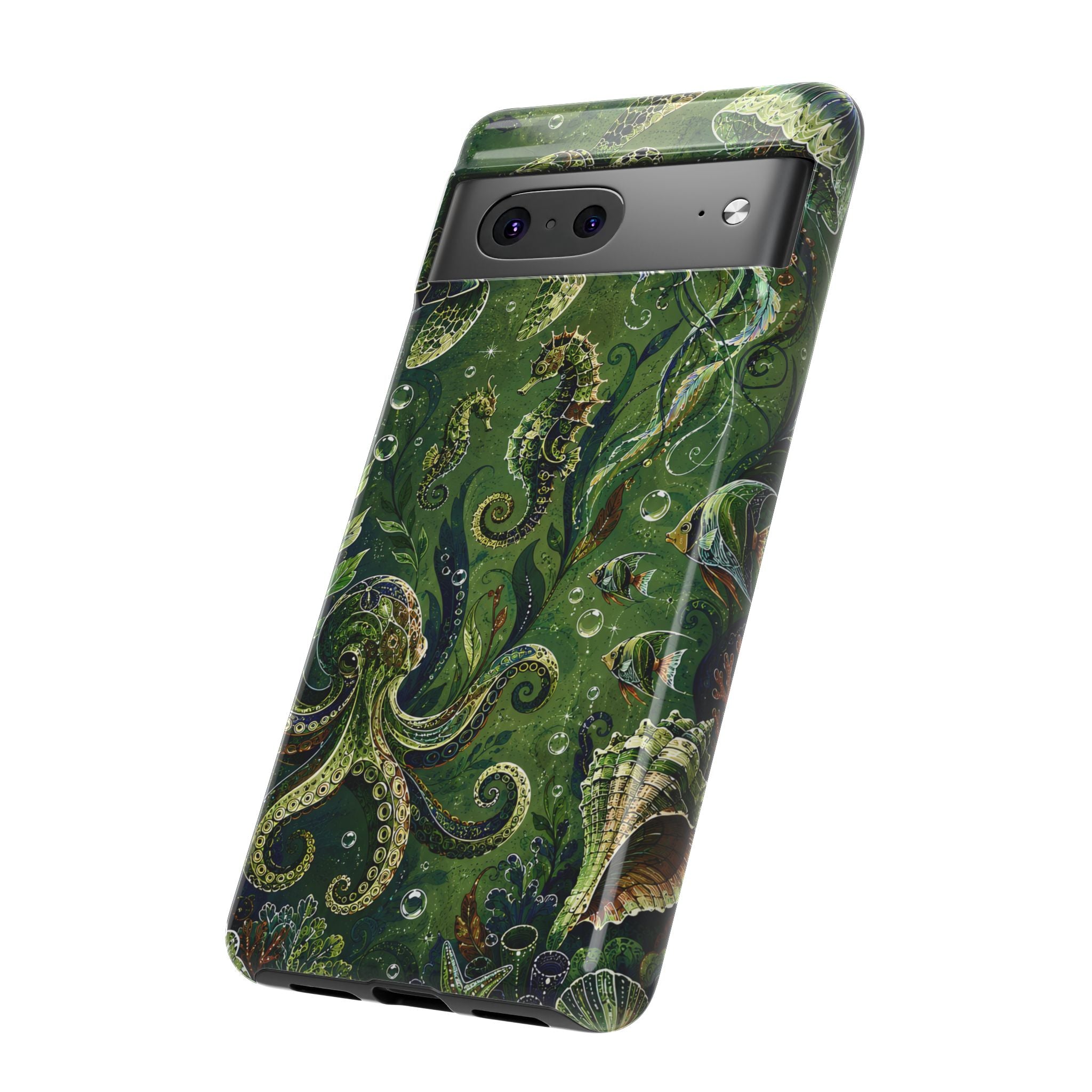 Octopus Tough Google Pixel Phone Case | Jewel Green Ocean Animal Cover