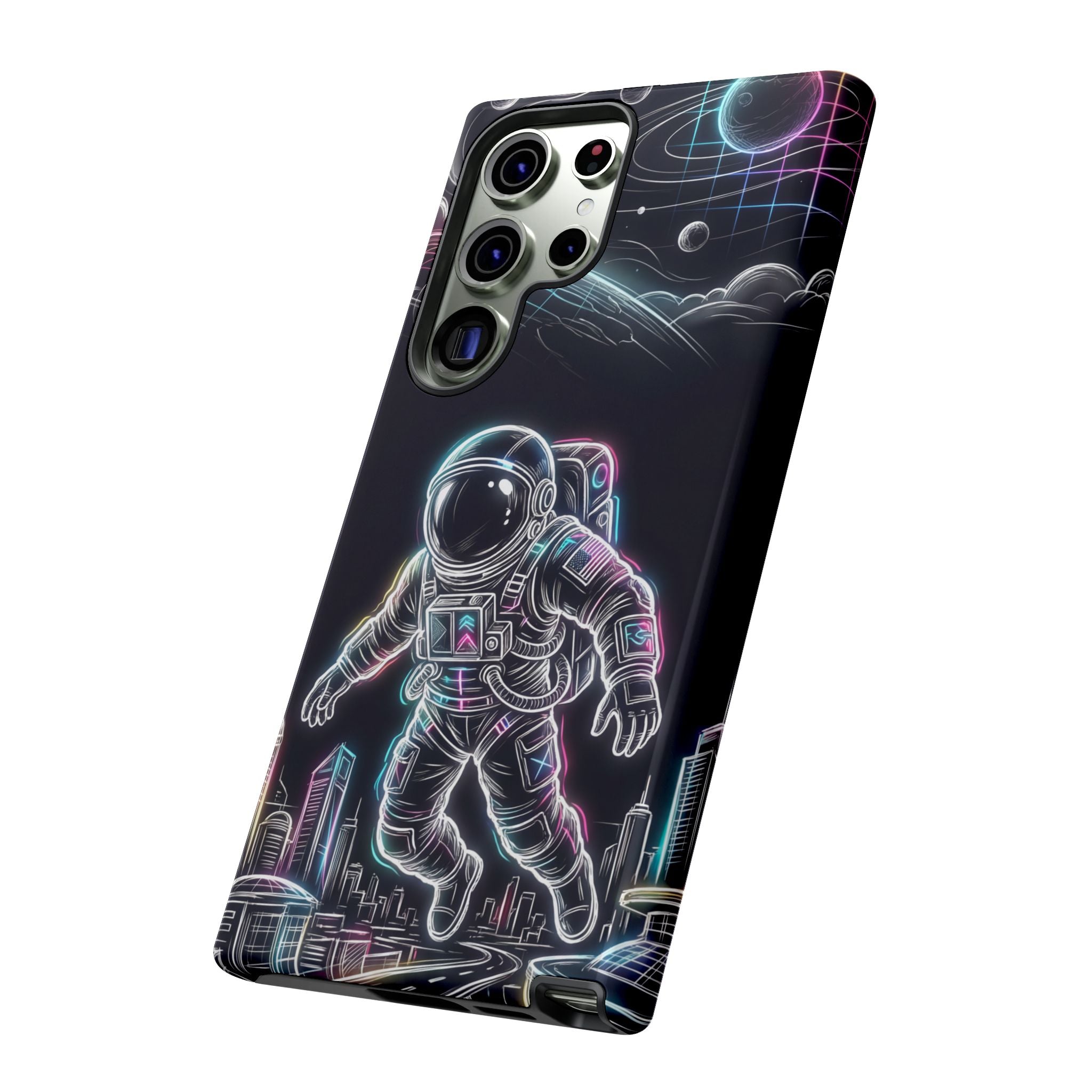 Space Explorer Astronaut Neon Samsung Galaxy Phone Case