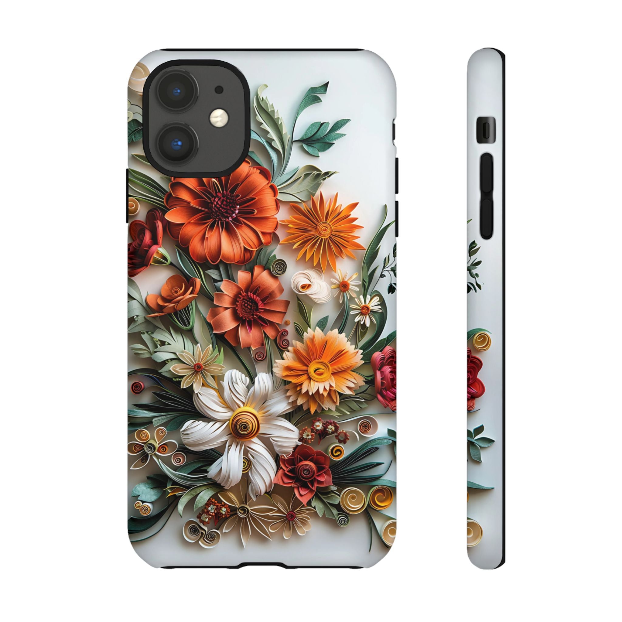 Floral Quilling Tough iPhone Case — Orange Daisy