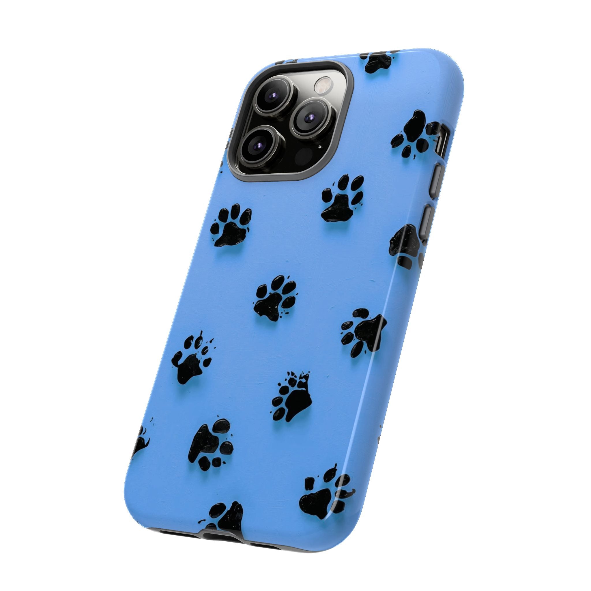 Blue Paw Print Tough iPhone Case — Protective Dog & Cat Lover Cover